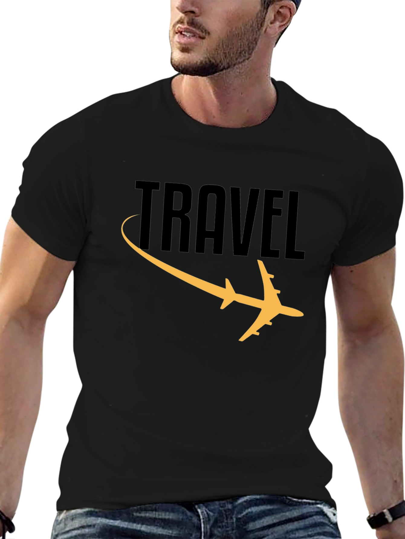 Travel Plane Graphic Black Tee