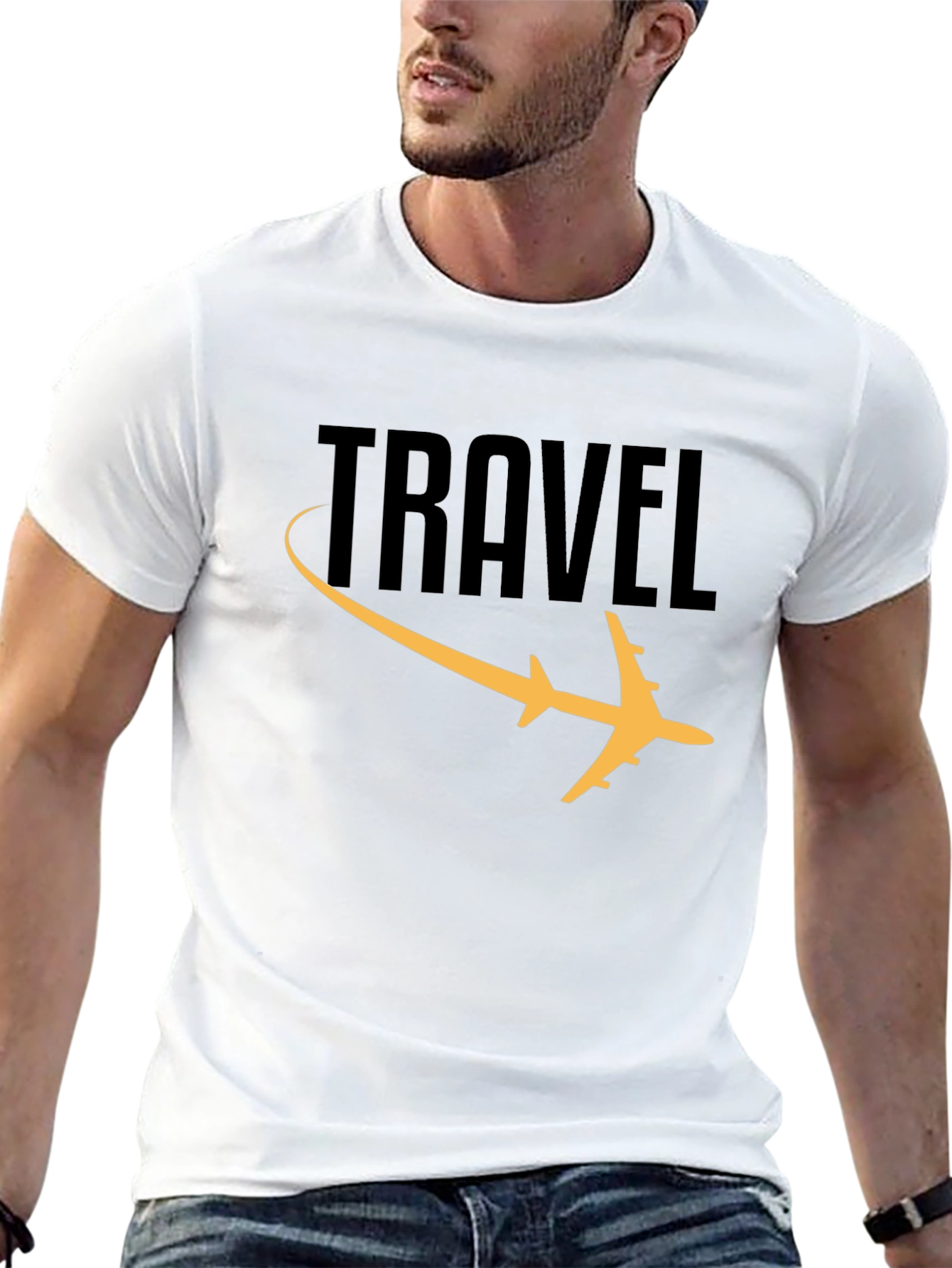 Travel Plane Graphic Black Tee