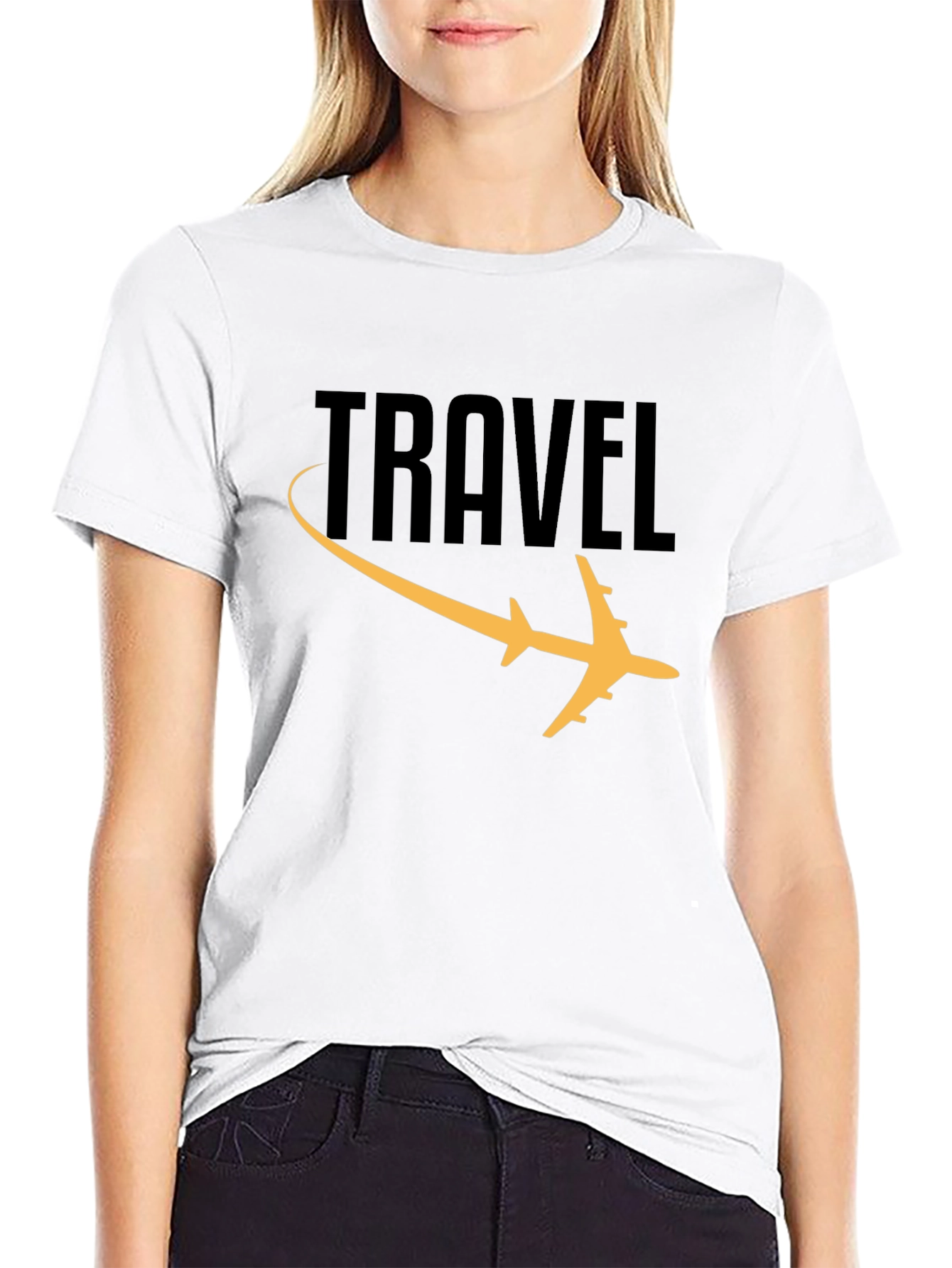 Travel Plane Graphic Black Tee