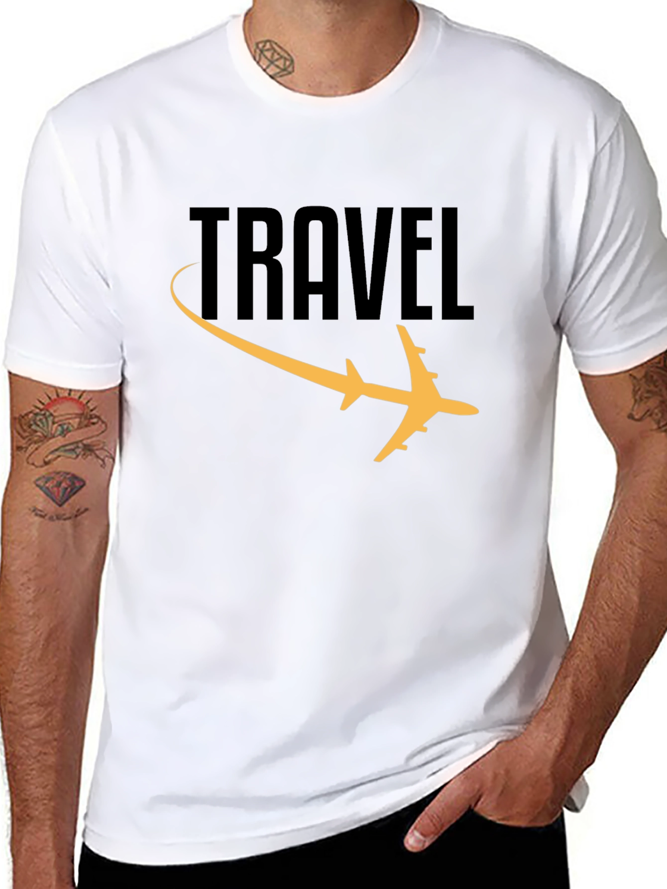Travel Plane Graphic Black Tee