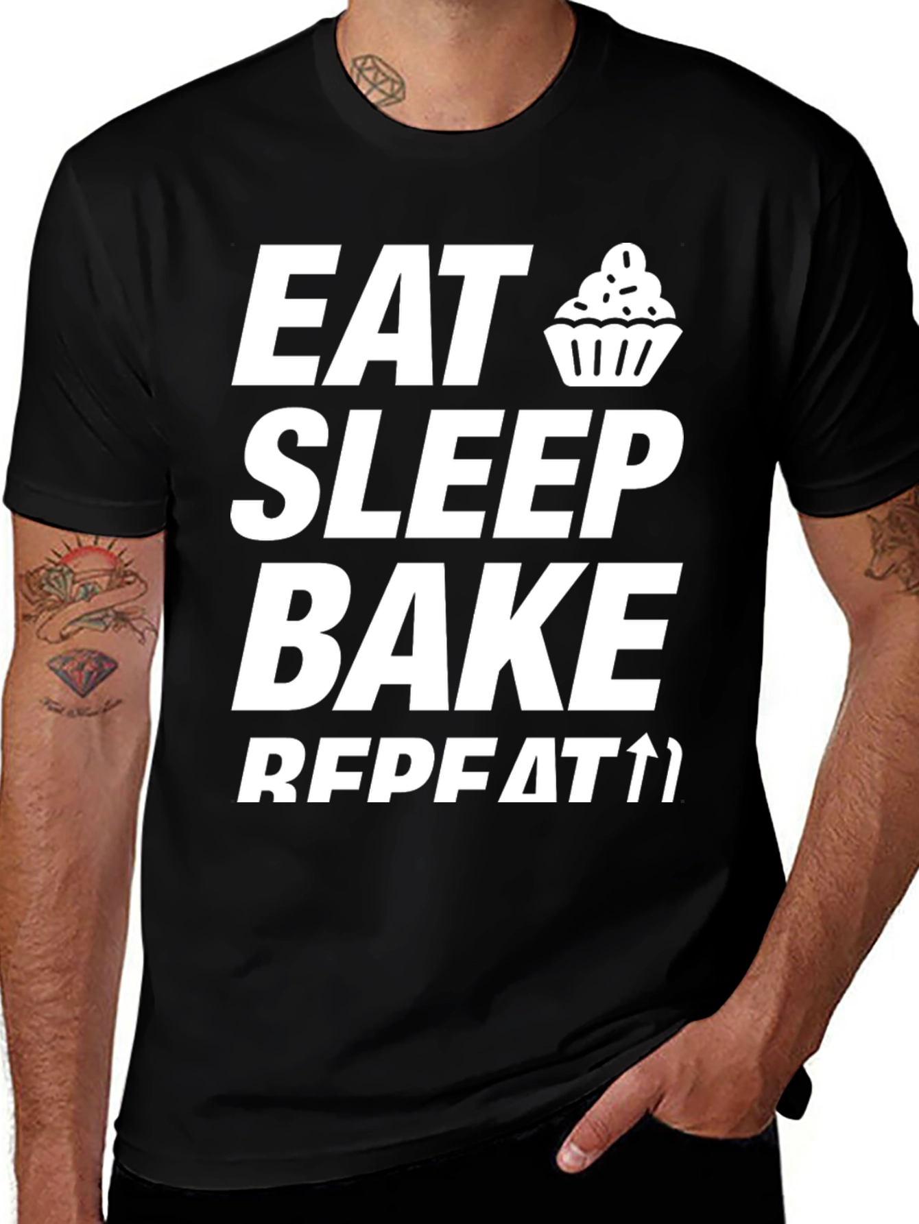 Eat Sleep Bake Repeat Graphic Tee