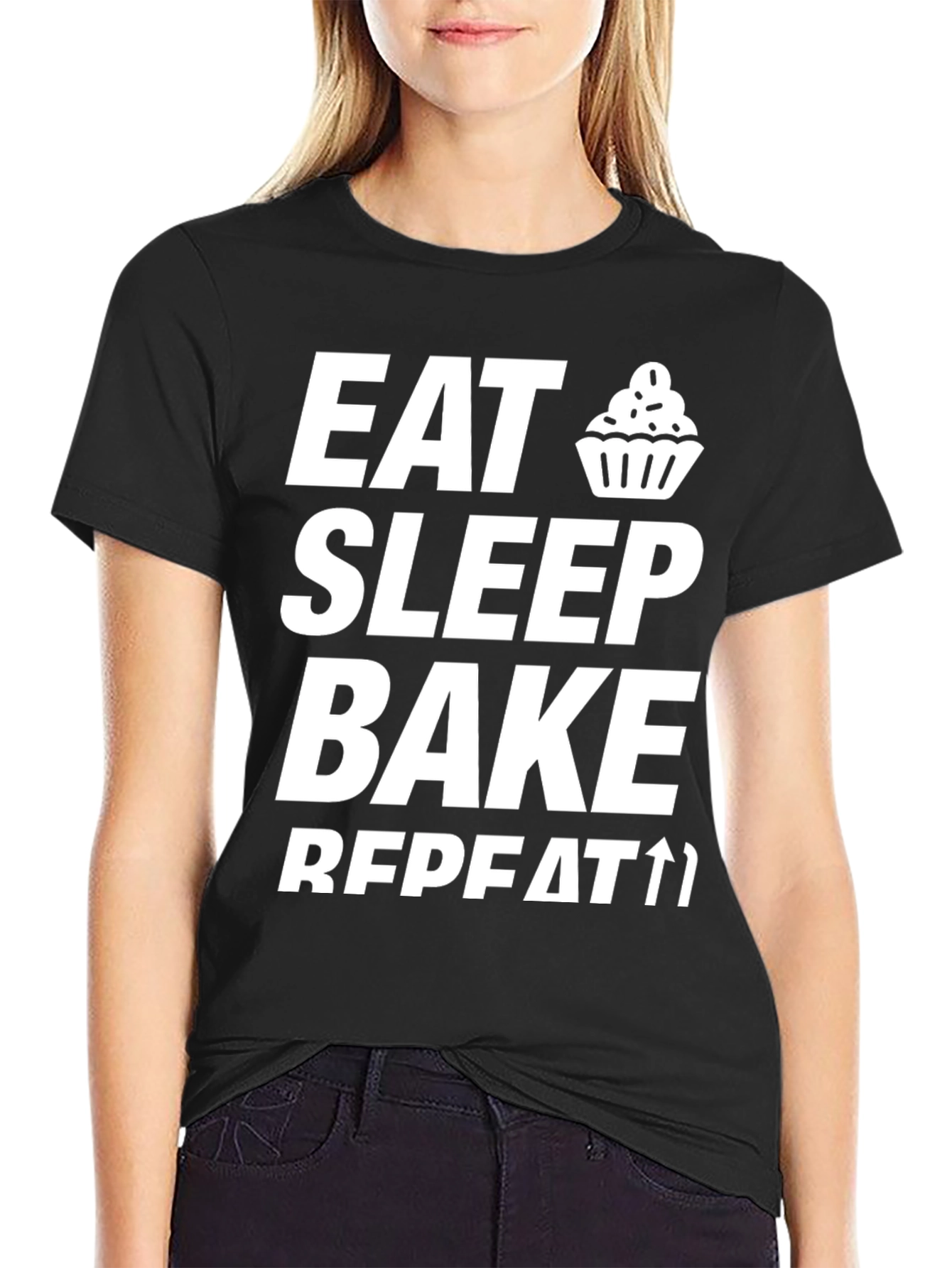 Eat Sleep Bake Repeat Graphic Tee