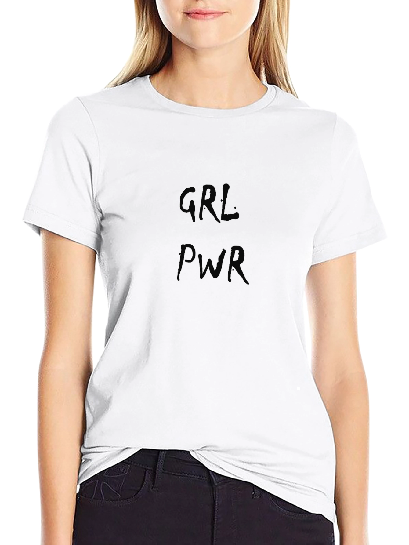 GRL PWR Black Graphic Tee - Empowering Womens T-Shirt