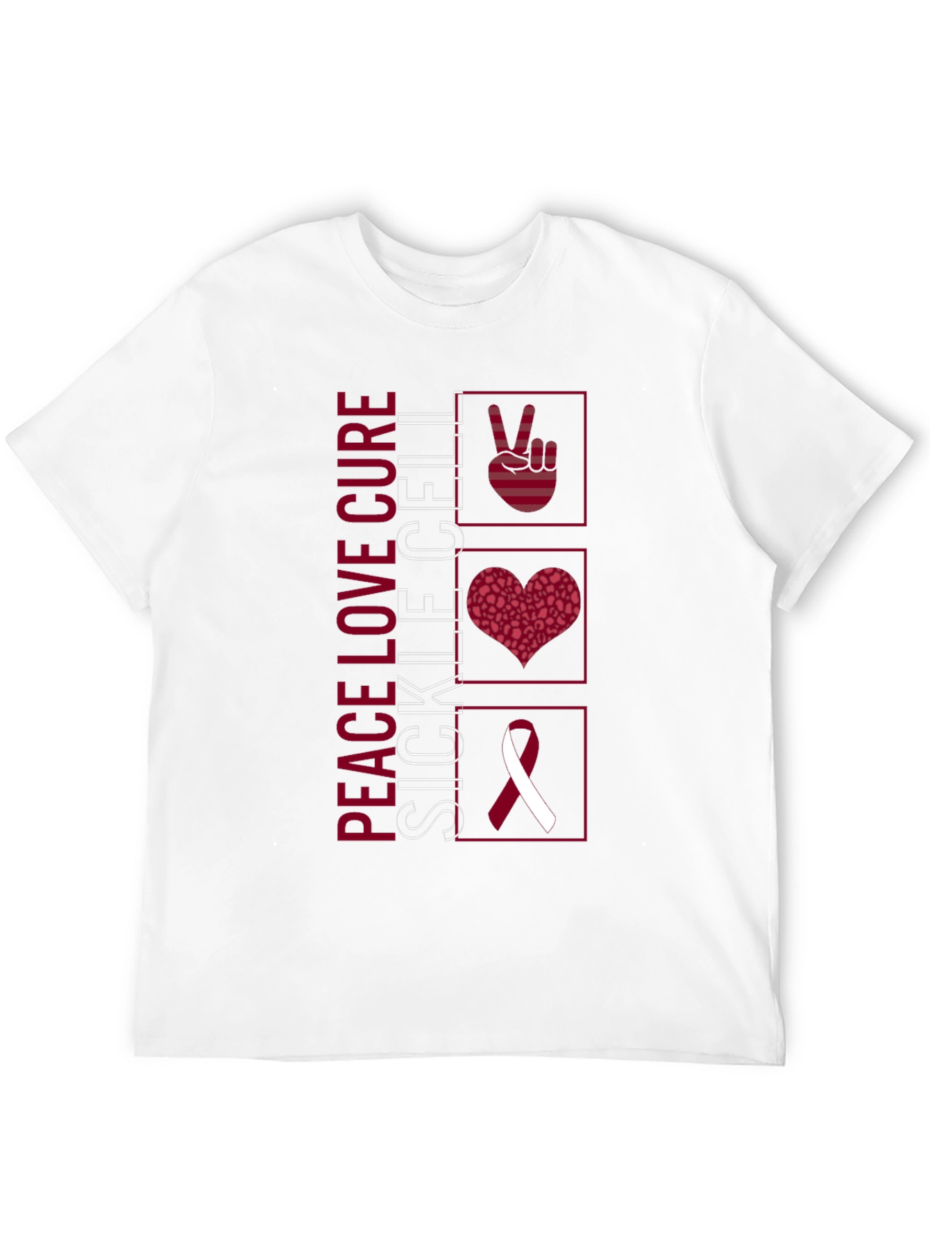 Peace Love Cure Sickle Cell Awareness T-Shirt