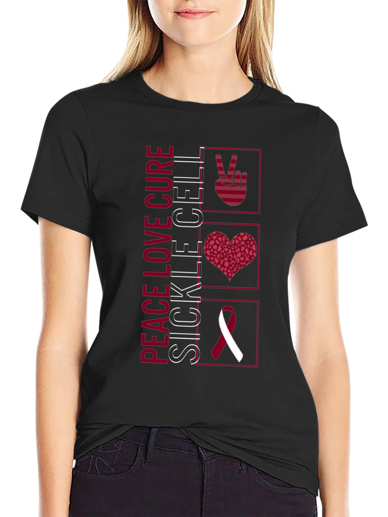 Peace Love Cure Sickle Cell Awareness T-Shirt