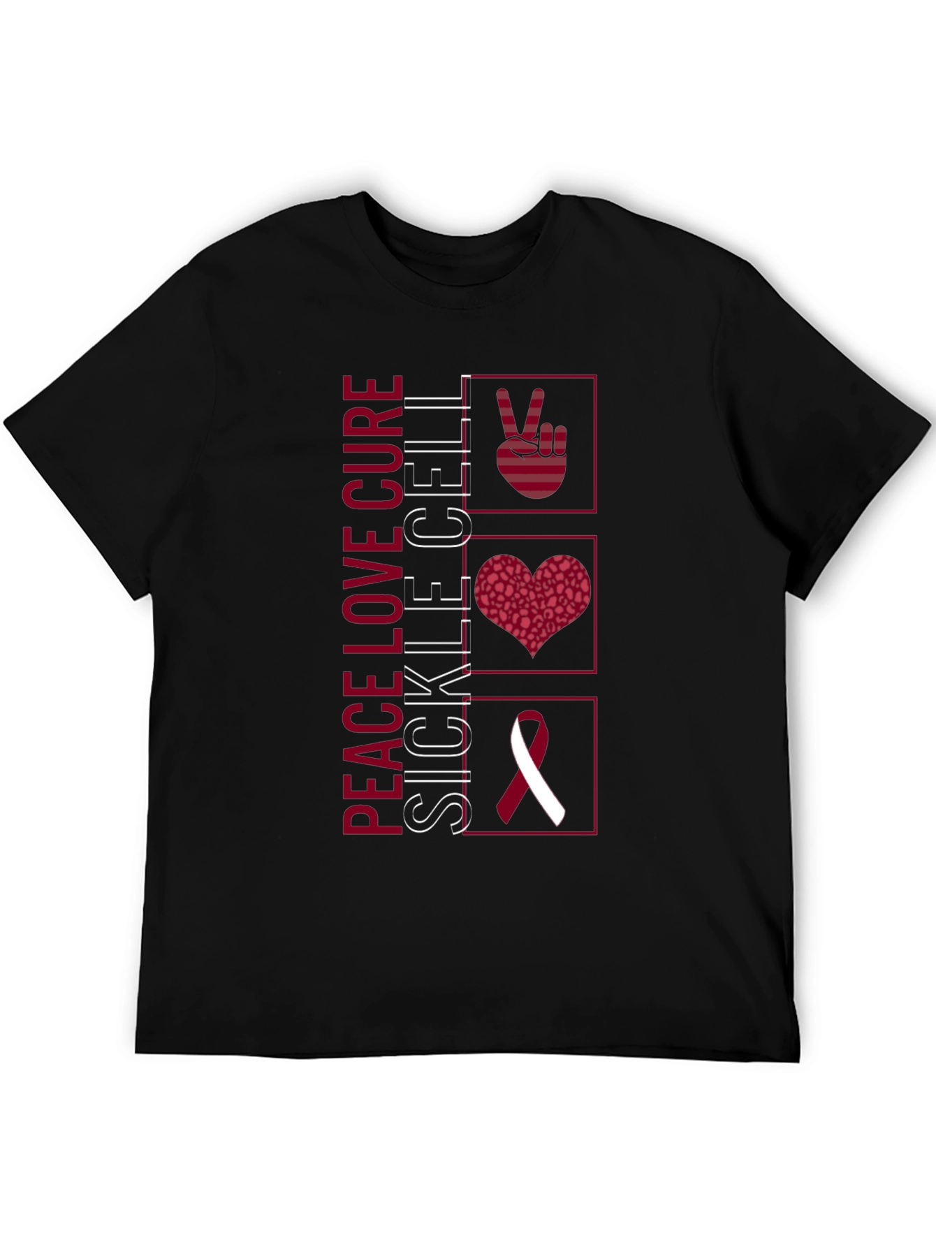 Peace Love Cure Sickle Cell Awareness T-Shirt