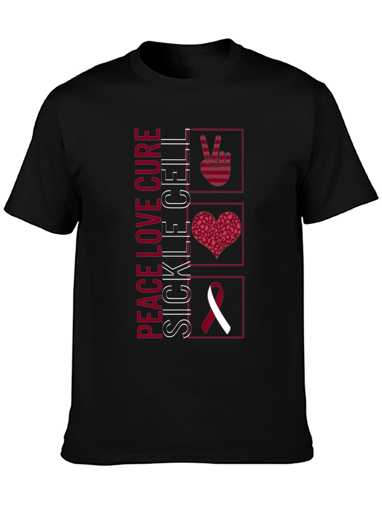Peace Love Cure Sickle Cell Awareness T-Shirt
