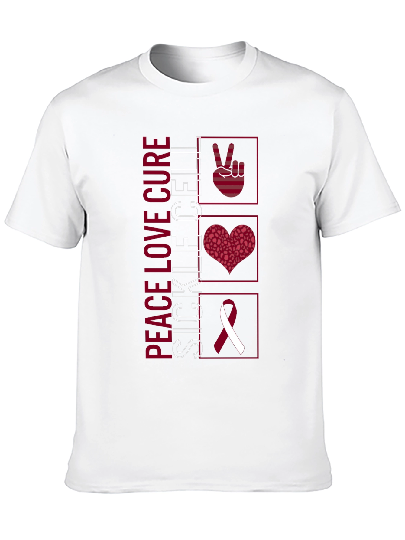Peace Love Cure Sickle Cell Awareness T-Shirt