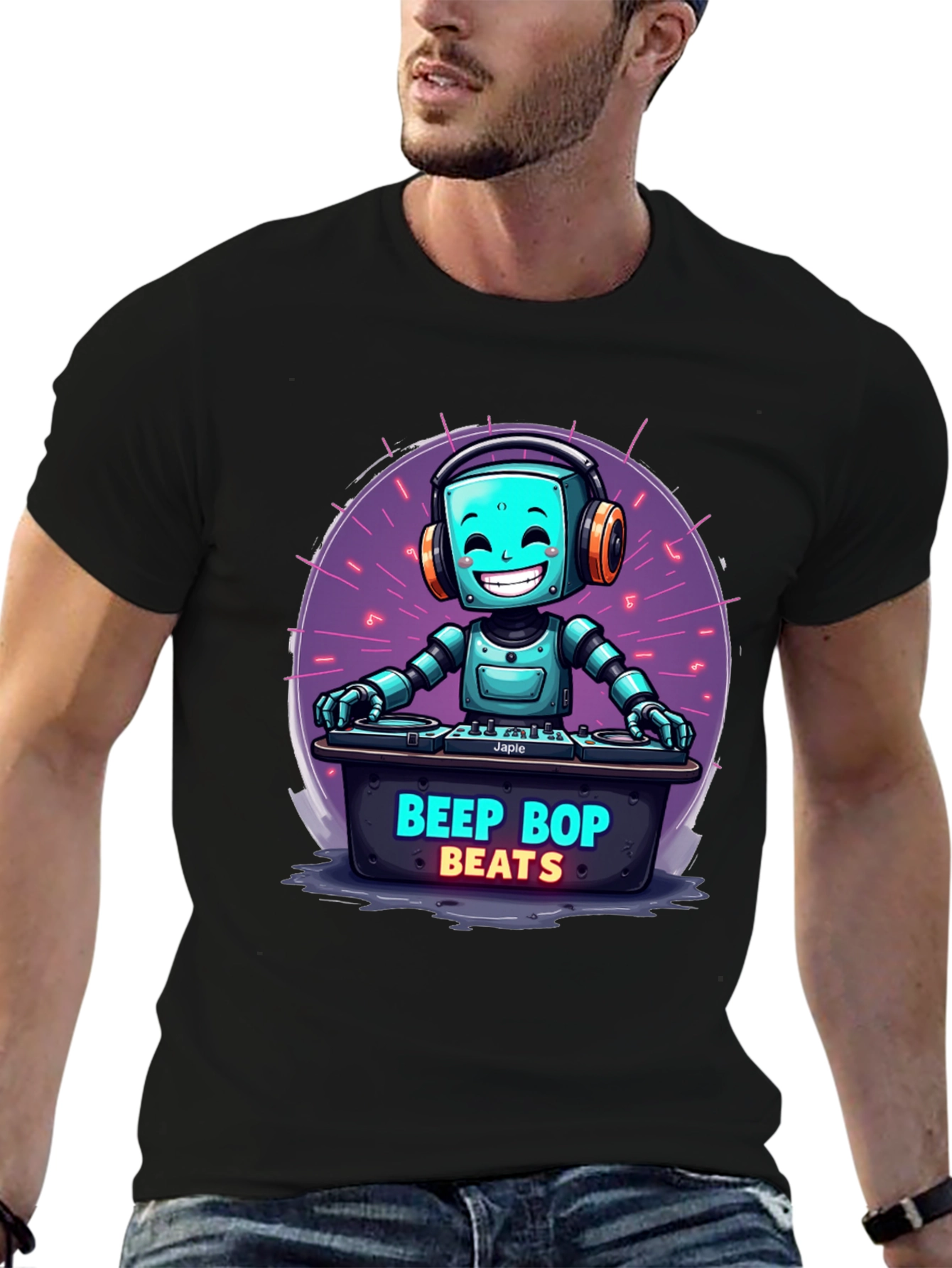 Beep Bop Beats Robot DJ T-Shirt
