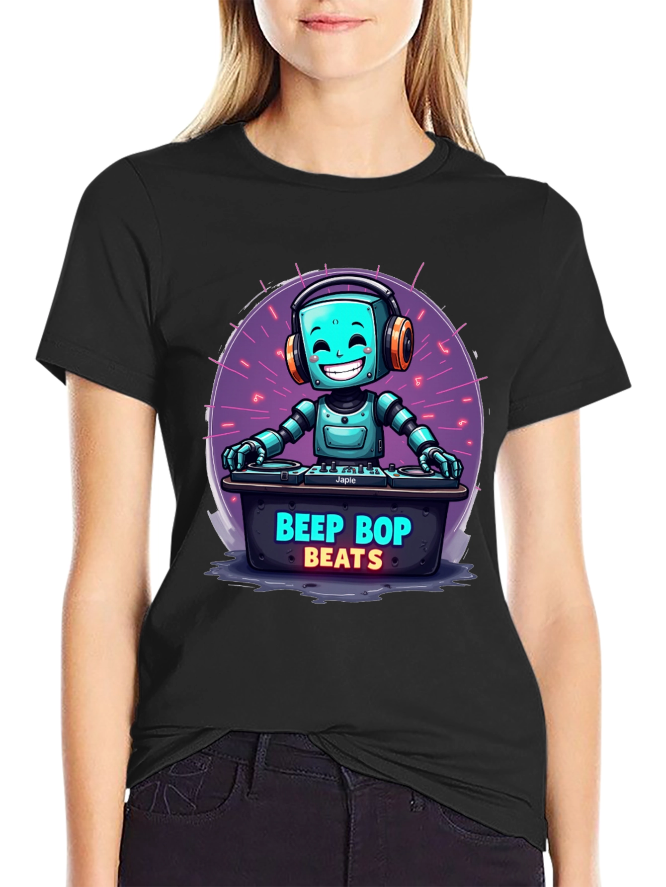 Beep Bop Beats Robot DJ T-Shirt
