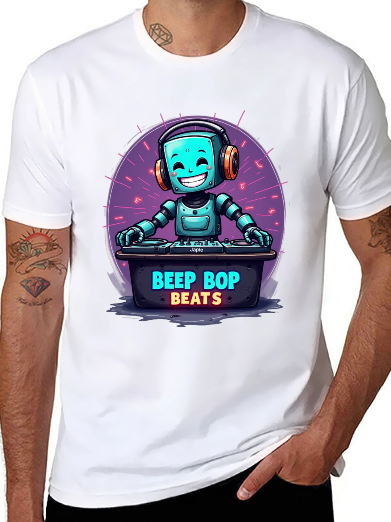 Beep Bop Beats Robot DJ T-Shirt
