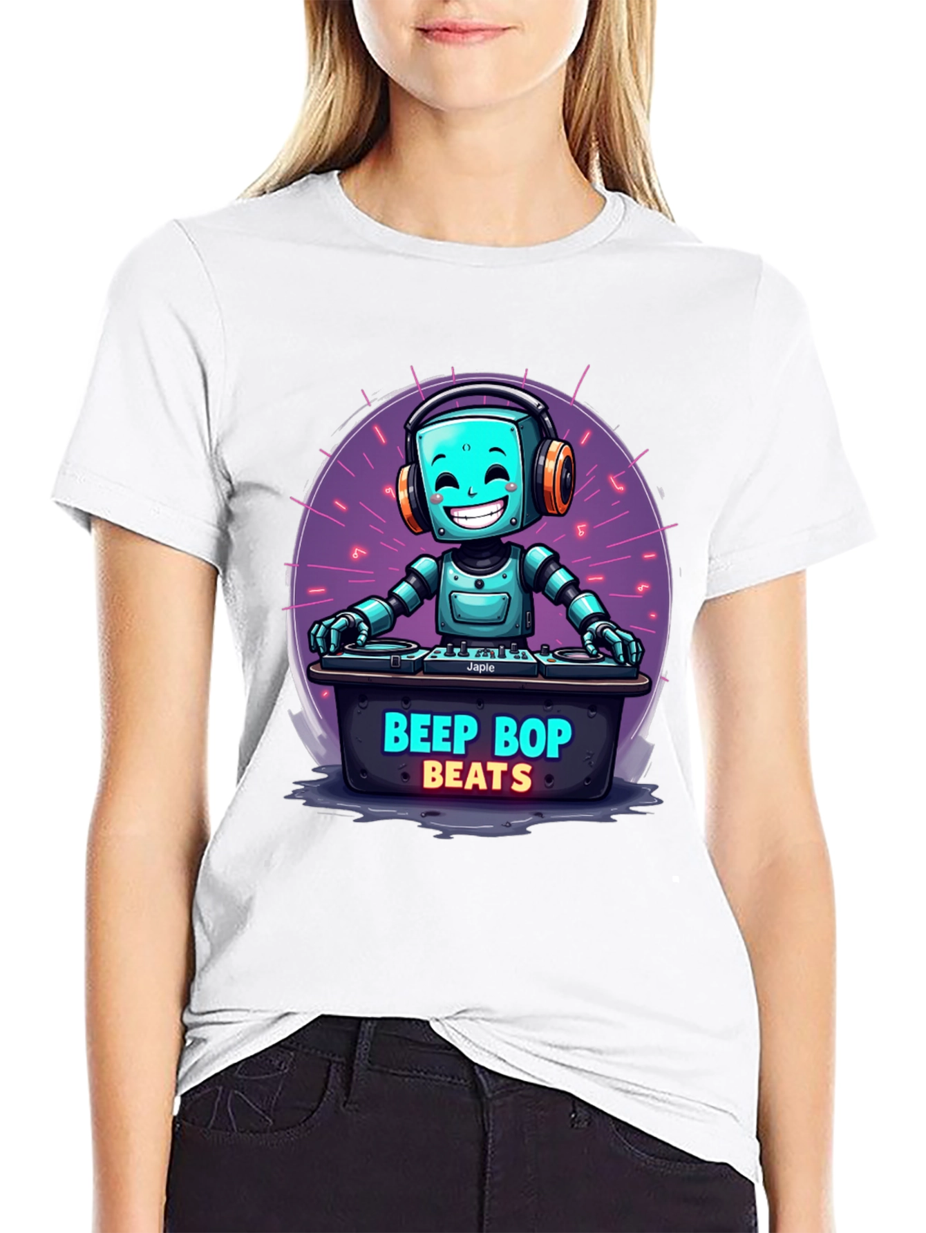 Beep Bop Beats Robot DJ T-Shirt