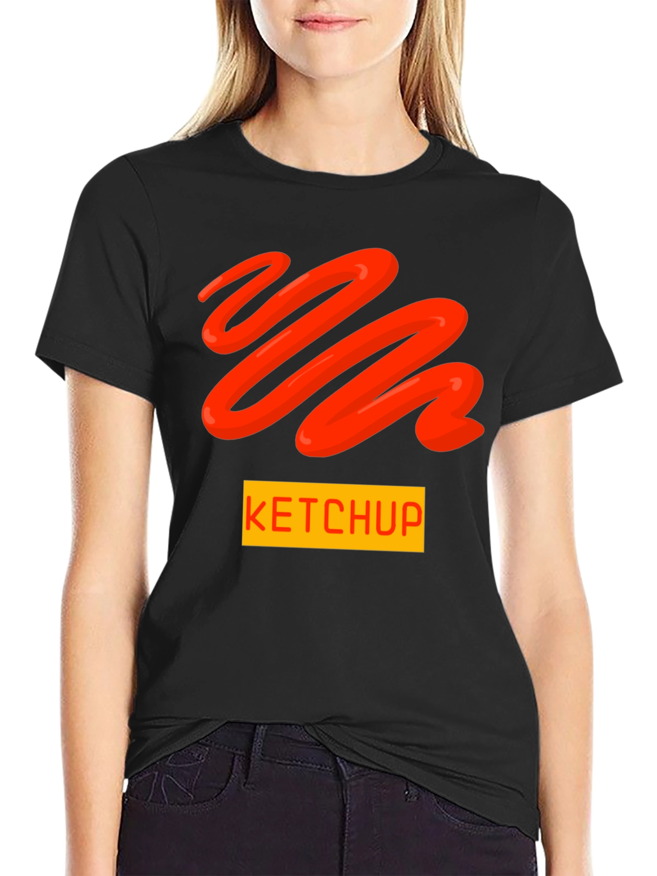 Ketchup Swirl Graphic T-Shirt - Novelty Food Tee