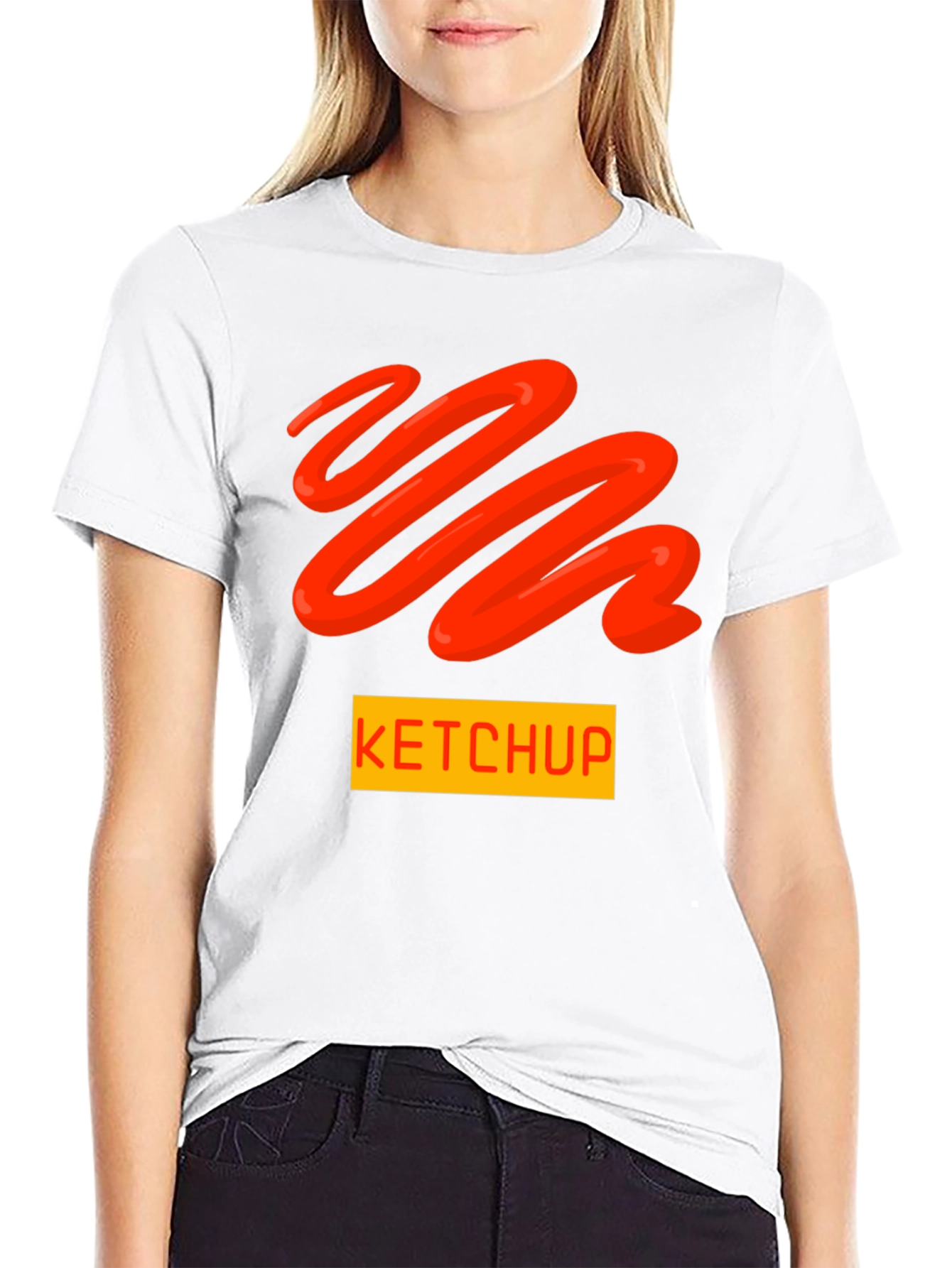 Ketchup Swirl Graphic T-Shirt - Novelty Food Tee