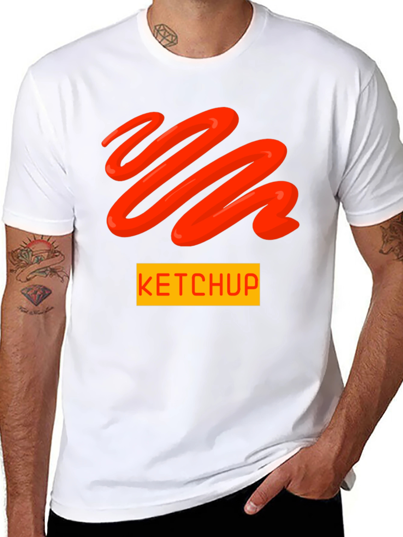 Ketchup Swirl Graphic T-Shirt - Novelty Food Tee