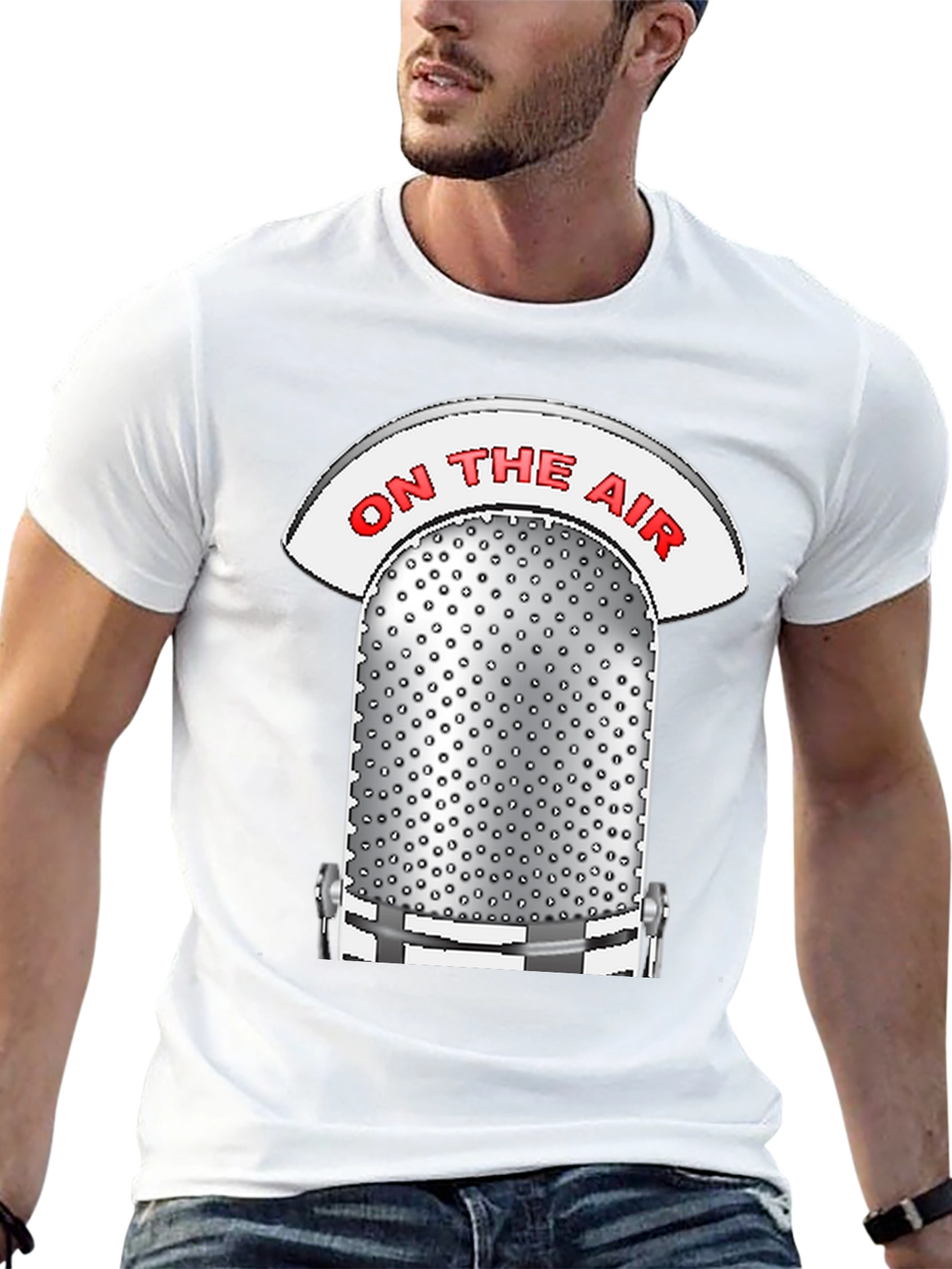 Retro On The Air Microphone Graphic T-Shirt