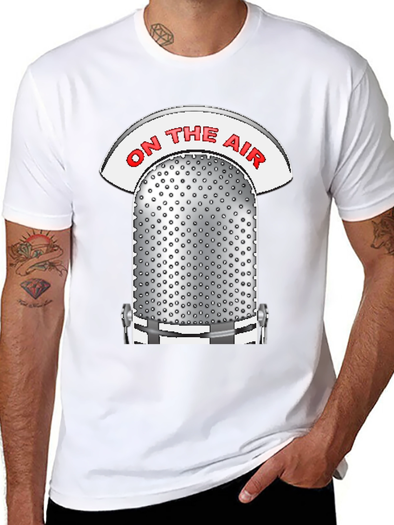 Retro On The Air Microphone Graphic T-Shirt