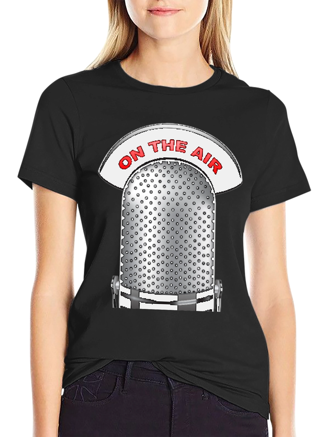 Retro On The Air Microphone Graphic T-Shirt