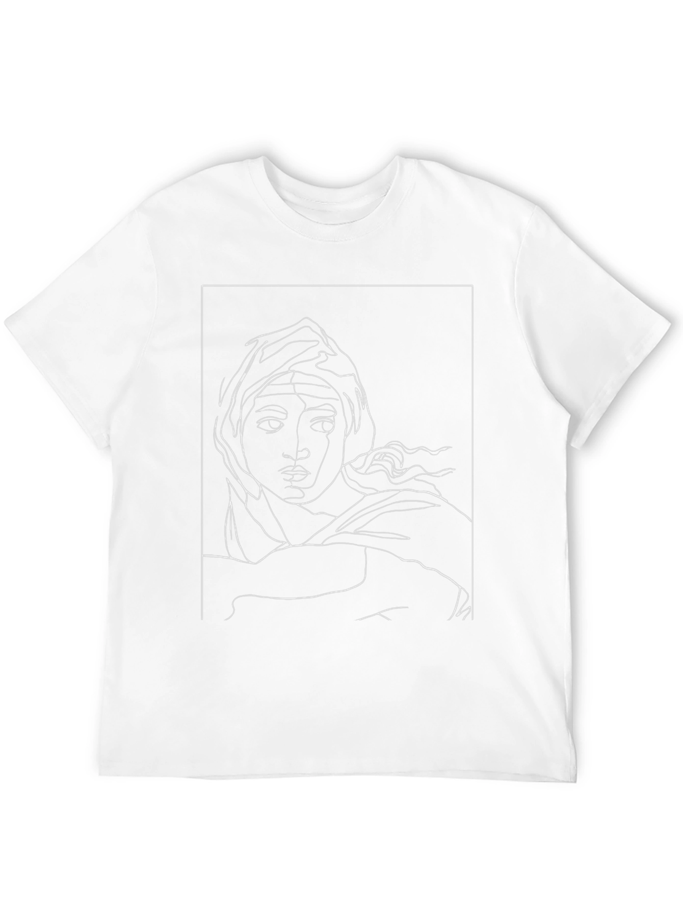 Abstract Line Art Portrait Black T-Shirt