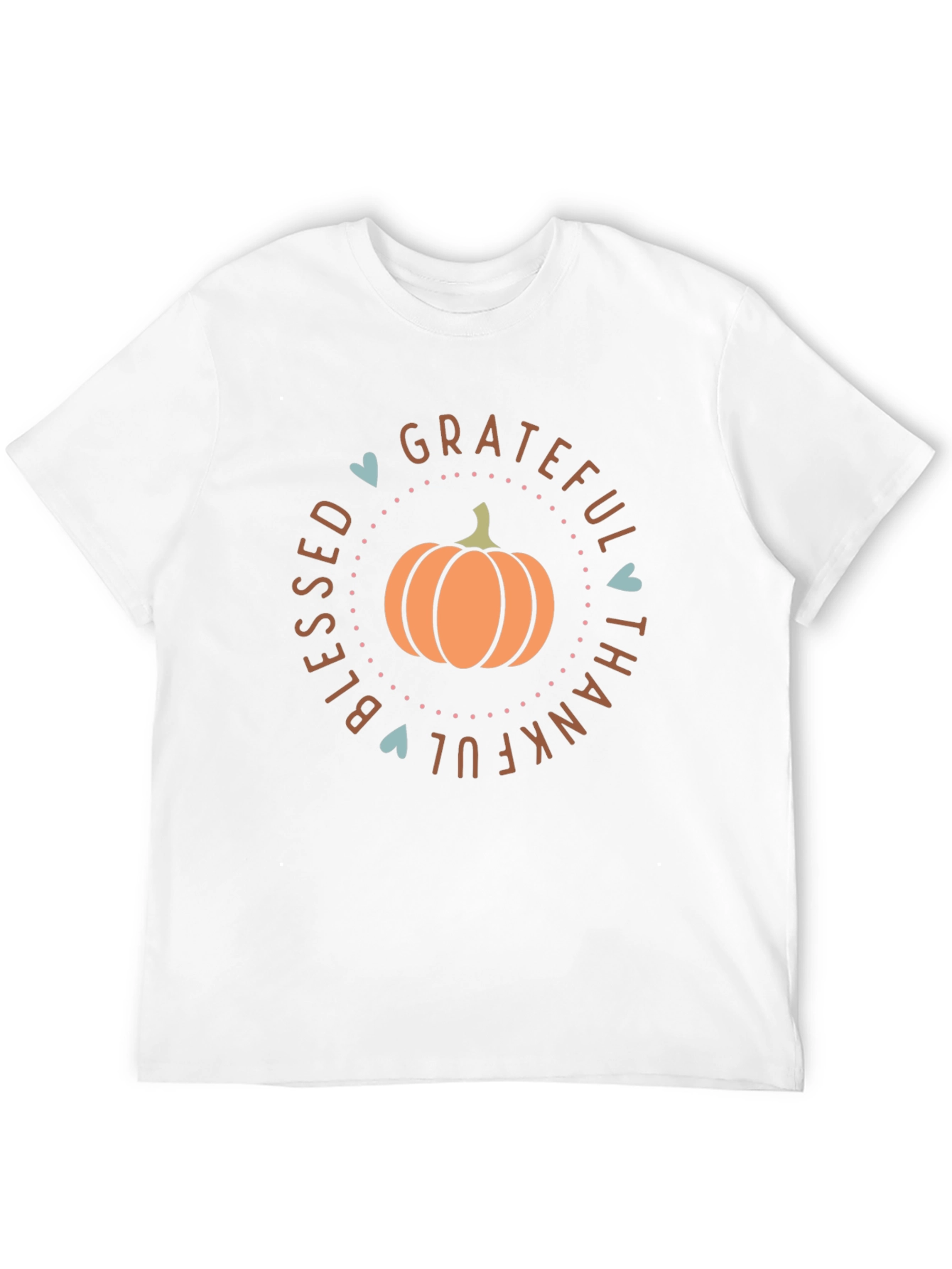 Blessed Grateful Thankful Fall Pumpkin Graphic T-Shirt