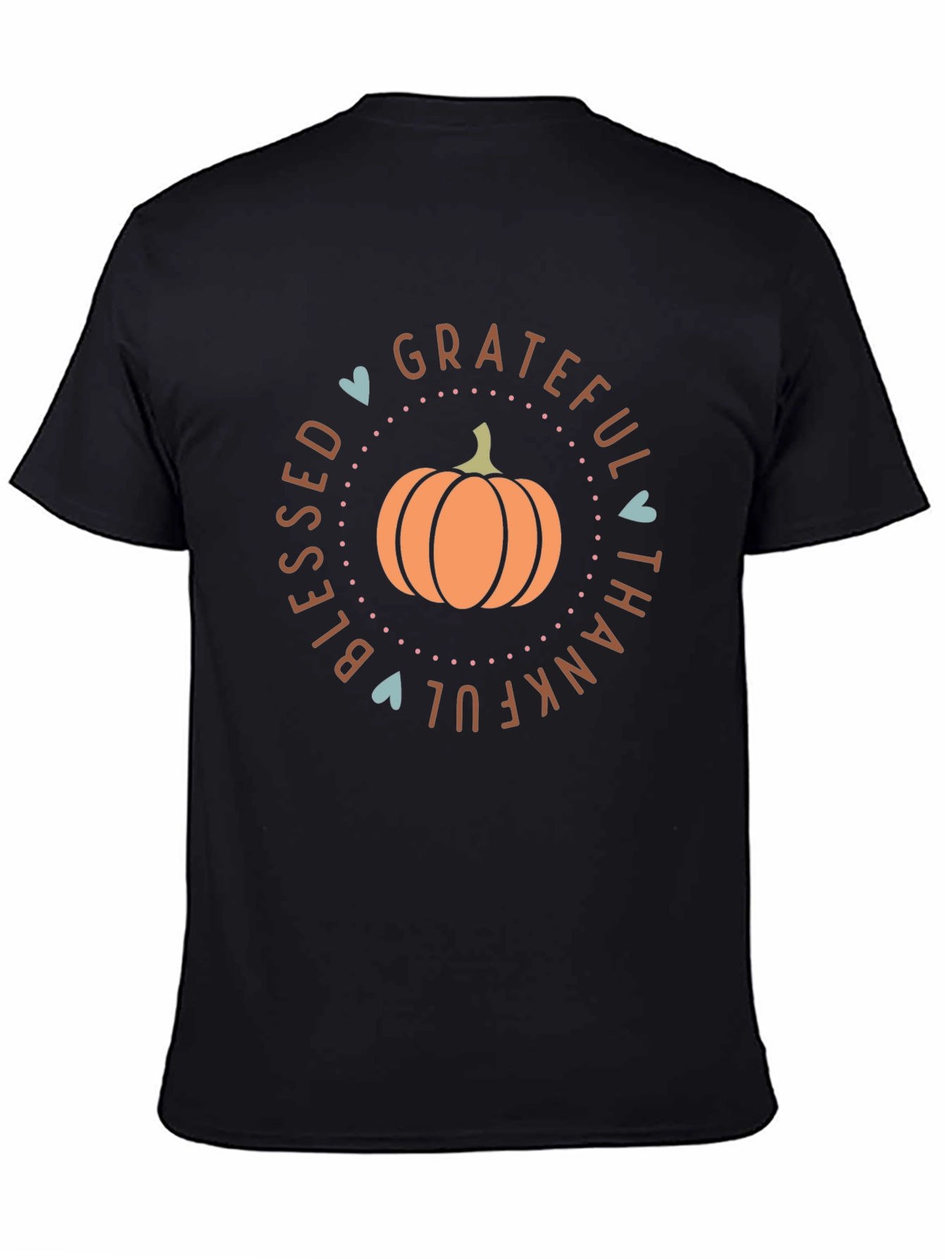 Blessed Grateful Thankful Fall Pumpkin Graphic T-Shirt