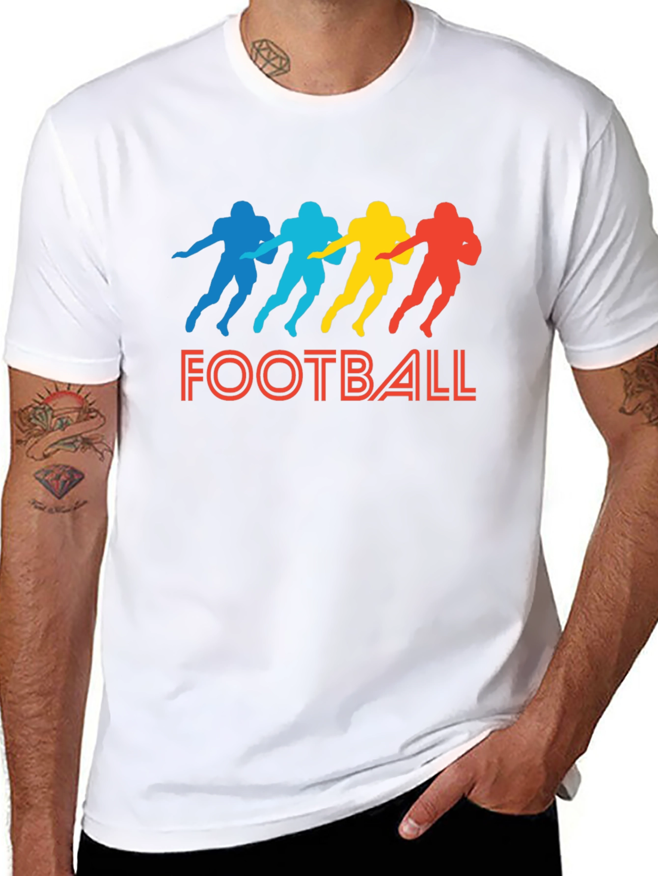 Retro Football Player Silhouette Graphic Tee
