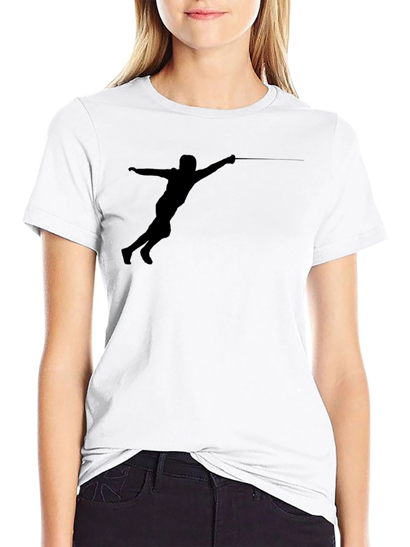 Fencing Silhouette T-Shirt - Black