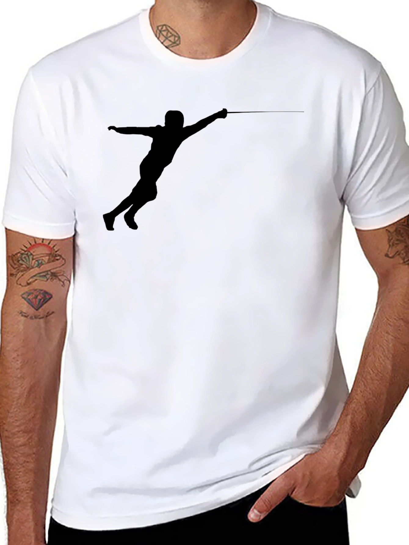 Fencing Silhouette T-Shirt - Black