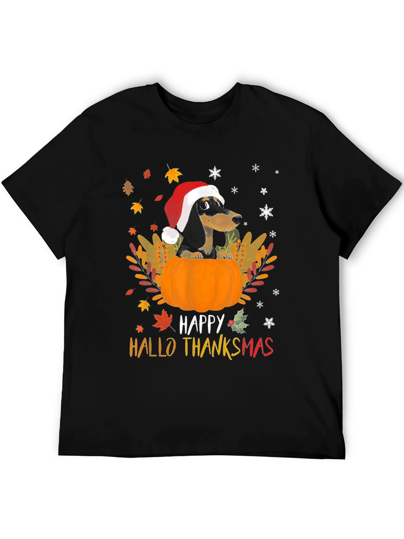 Happy Hallo Thanksmas Dachshund T-Shirt