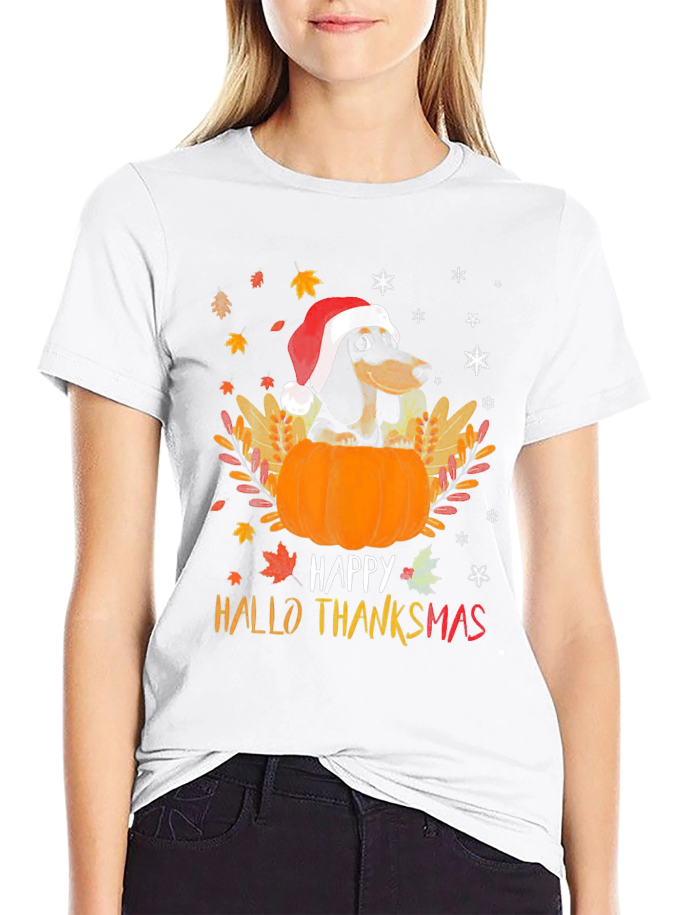Happy Hallo Thanksmas Dachshund T-Shirt