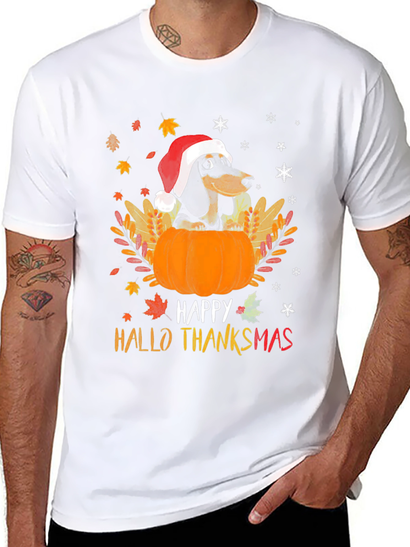 Happy Hallo Thanksmas Dachshund T-Shirt