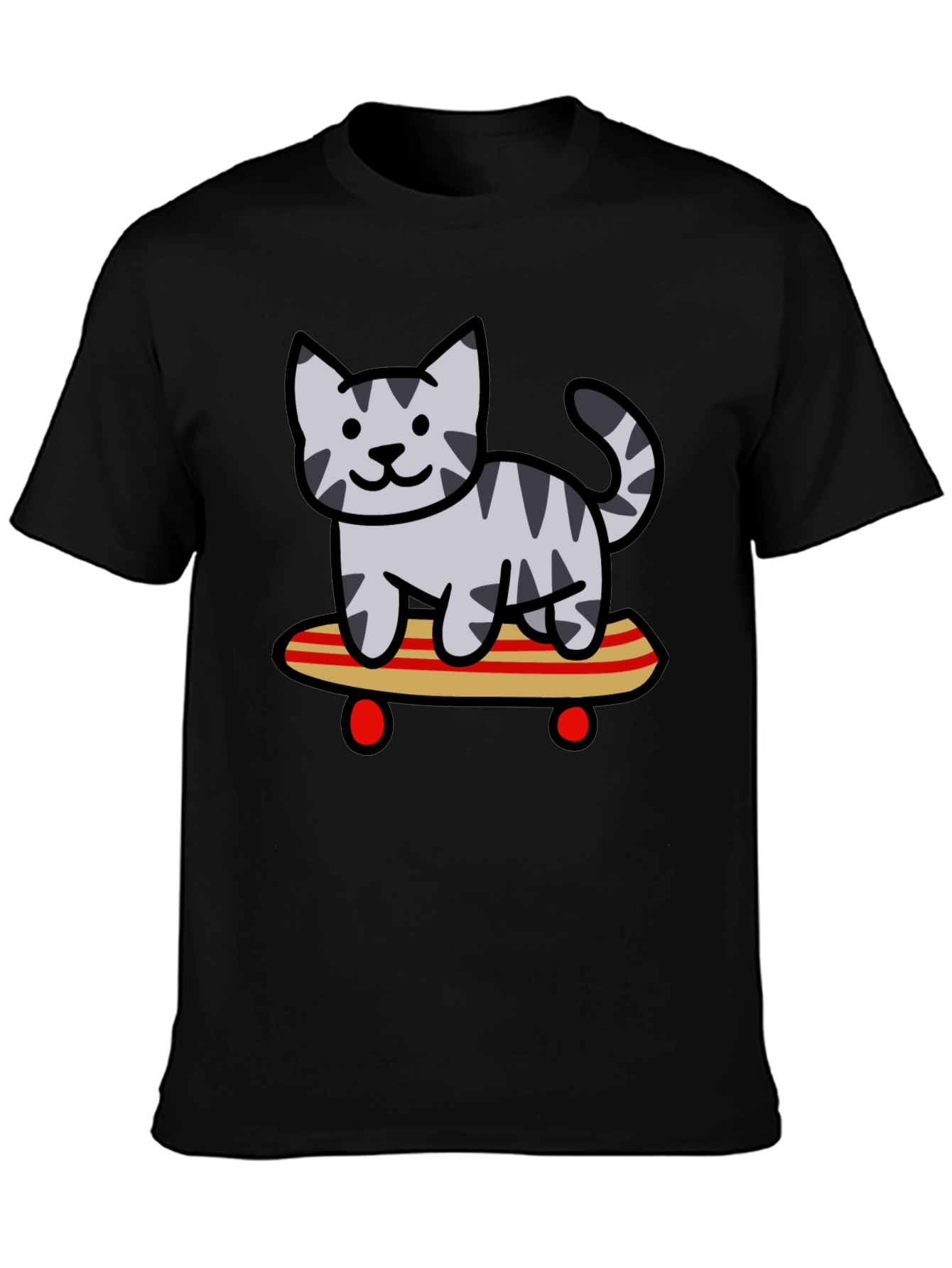 Skateboarding Cat Graphic Tee