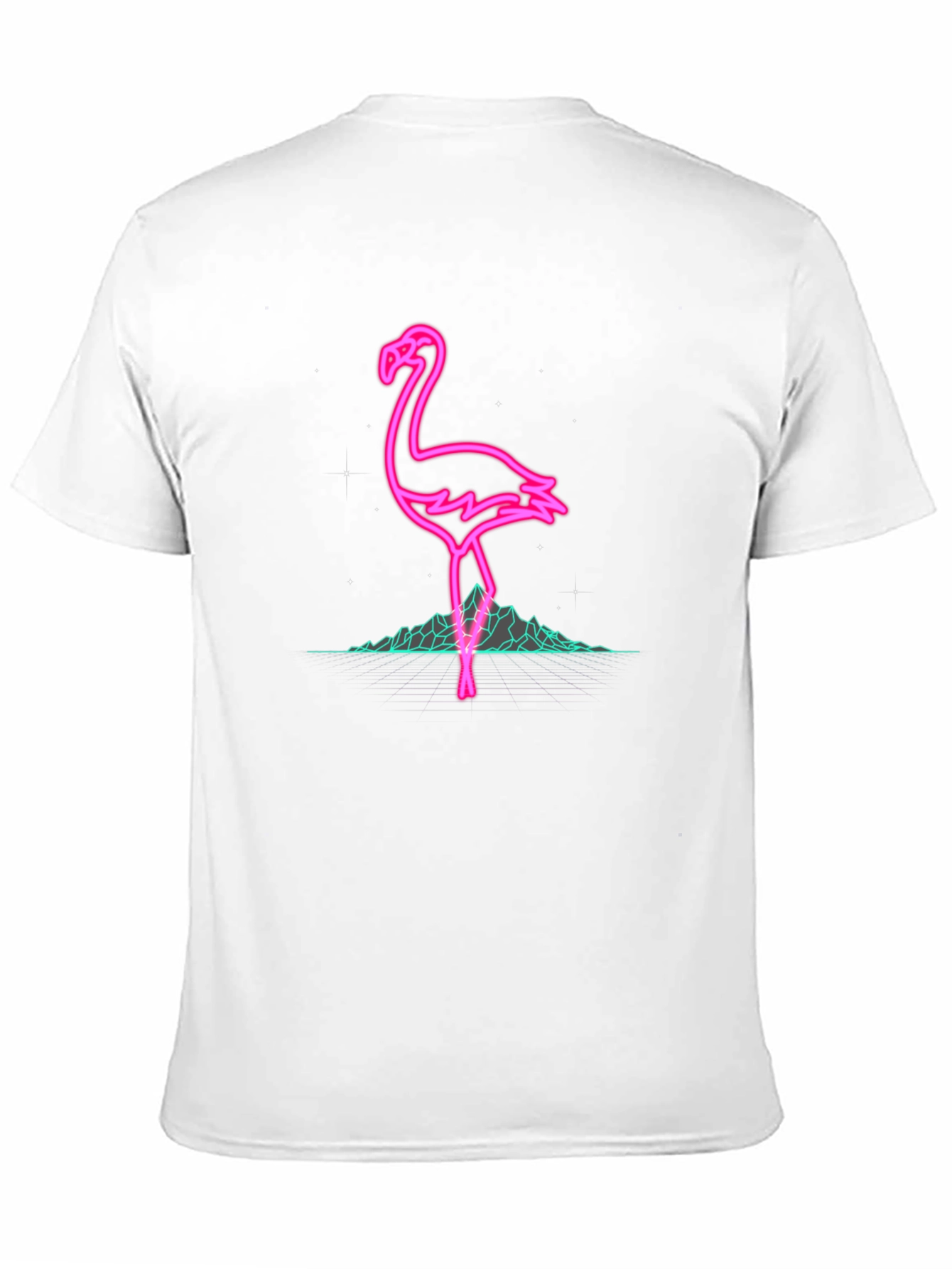 Neon Flamingo Graphic Black T-Shirt