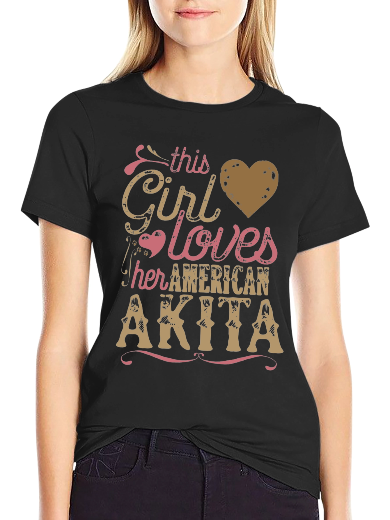 Girl Loves American Akita T-Shirt