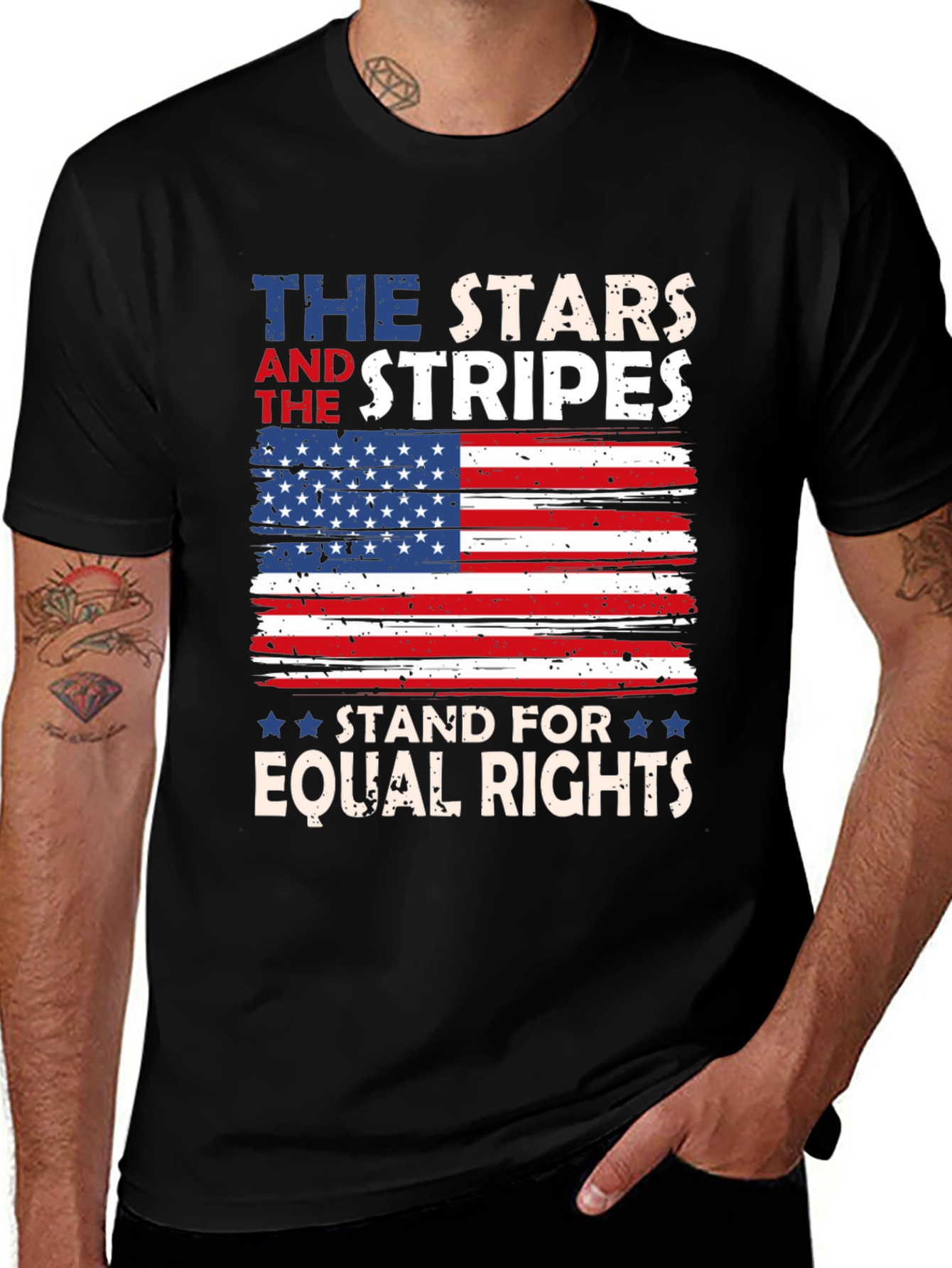 Stars and Stripes Equal Rights Patriotic Tee