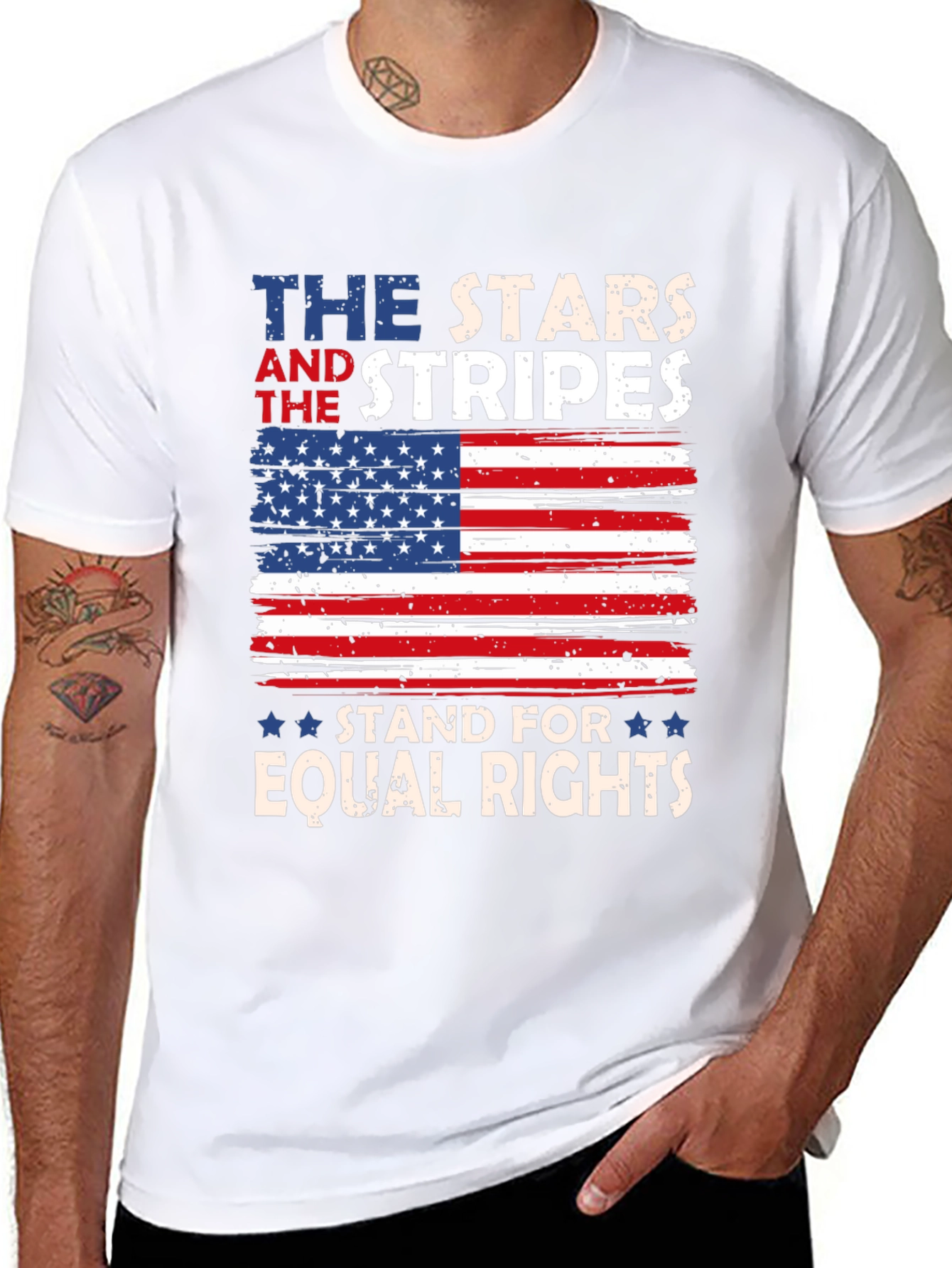 Stars and Stripes Equal Rights Patriotic Tee