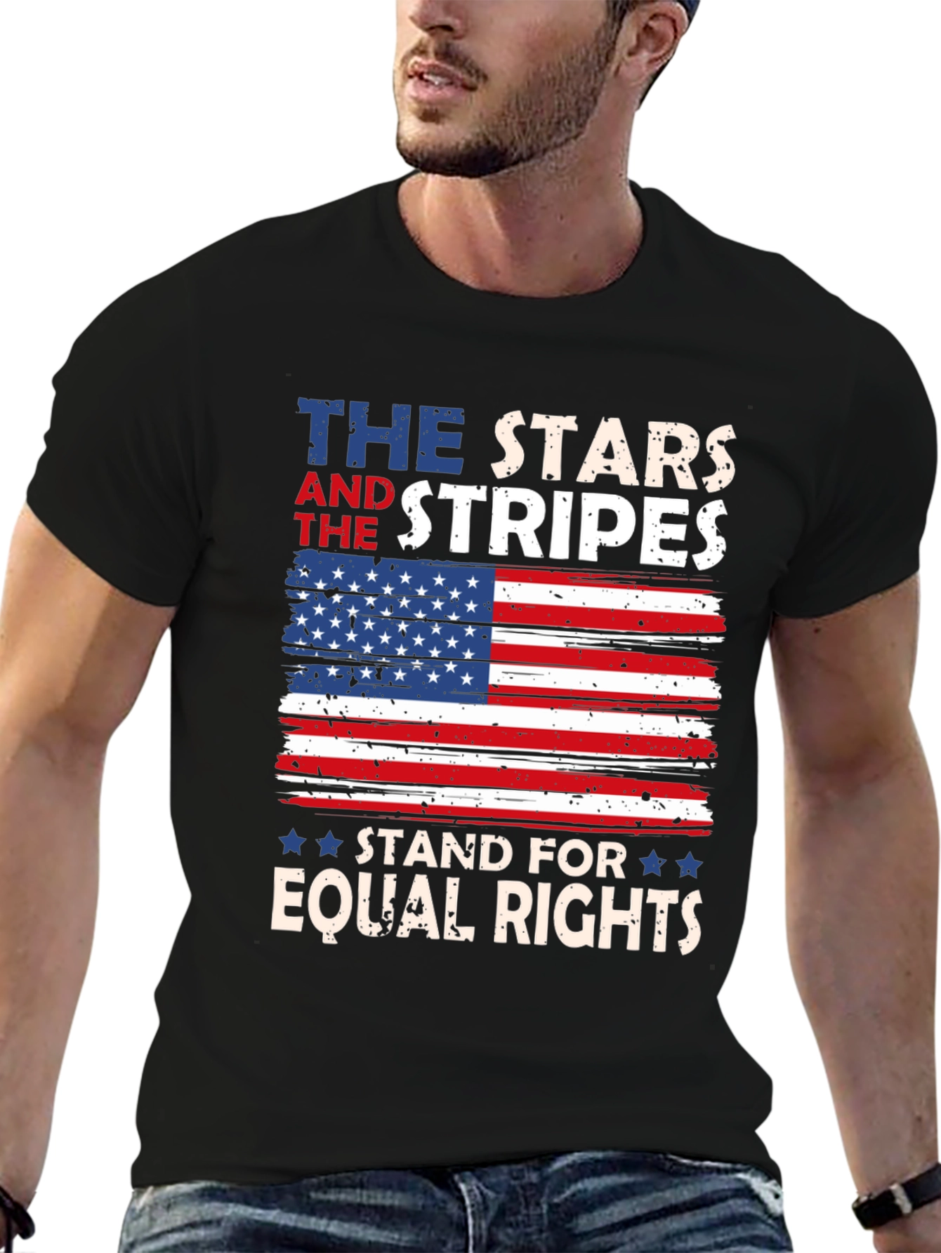 Stars and Stripes Equal Rights Patriotic Tee
