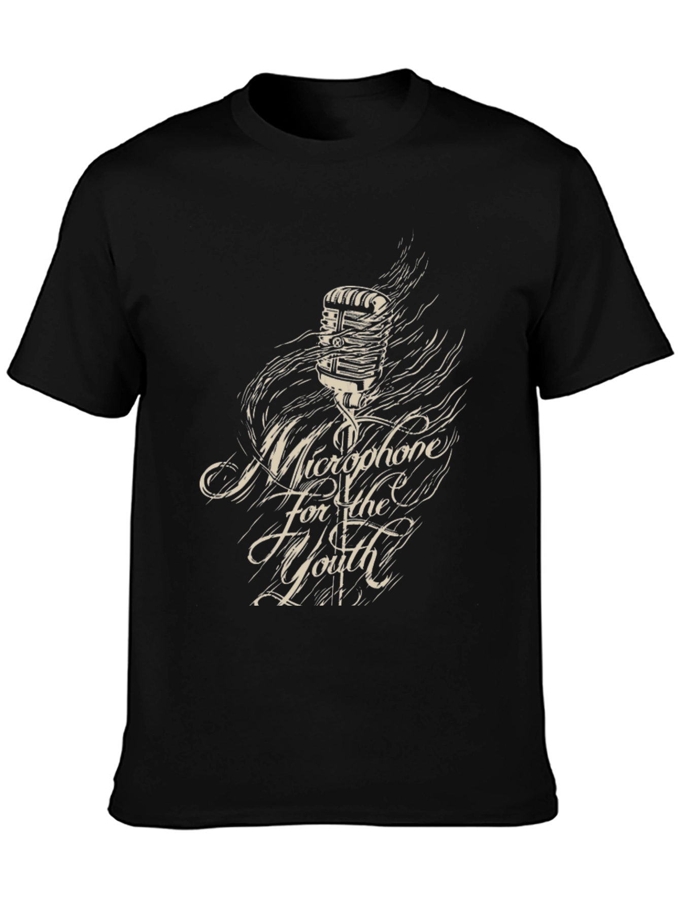 Microphone for the Youth Black Graphic Tee