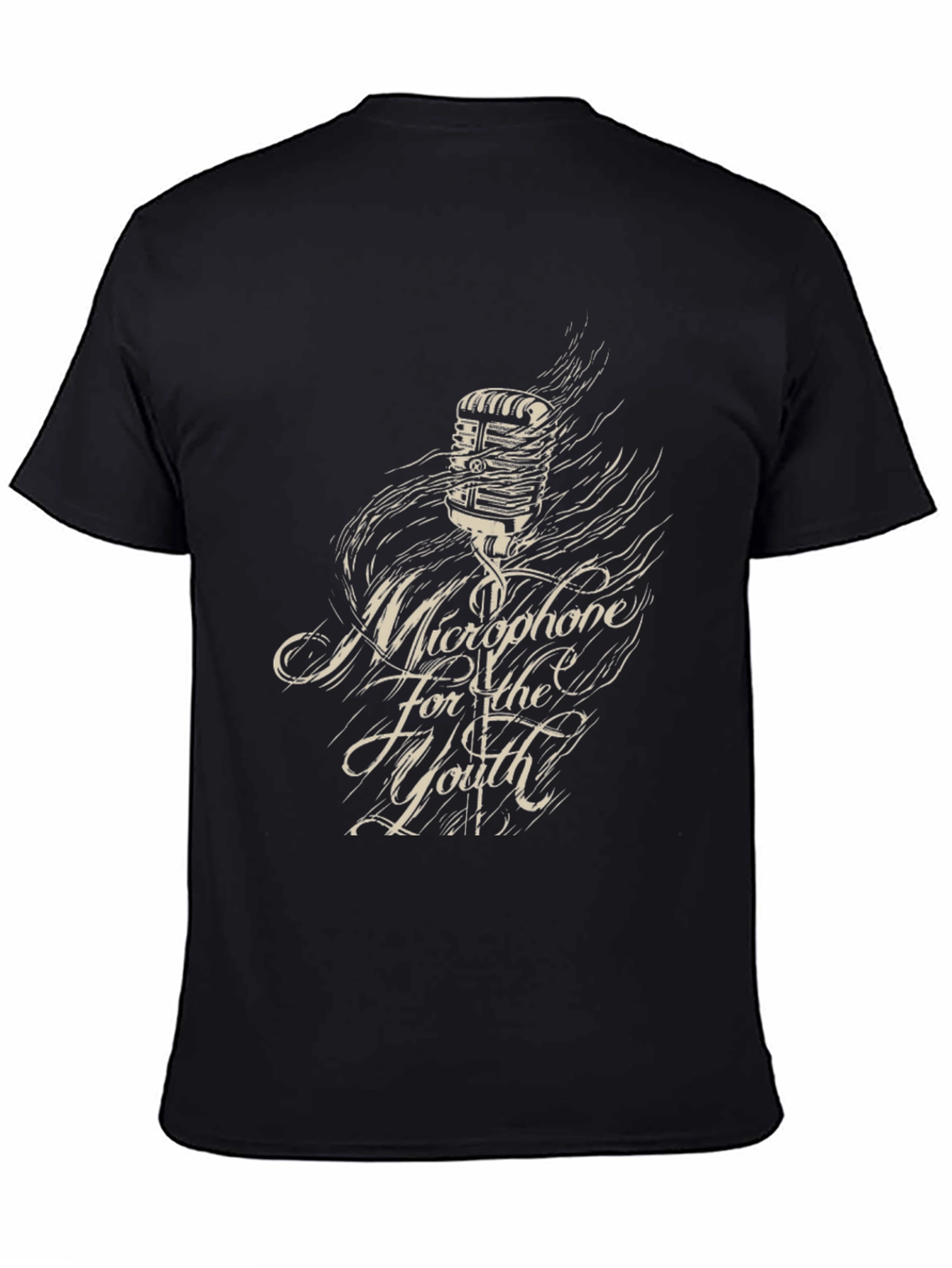 Microphone for the Youth Black Graphic Tee