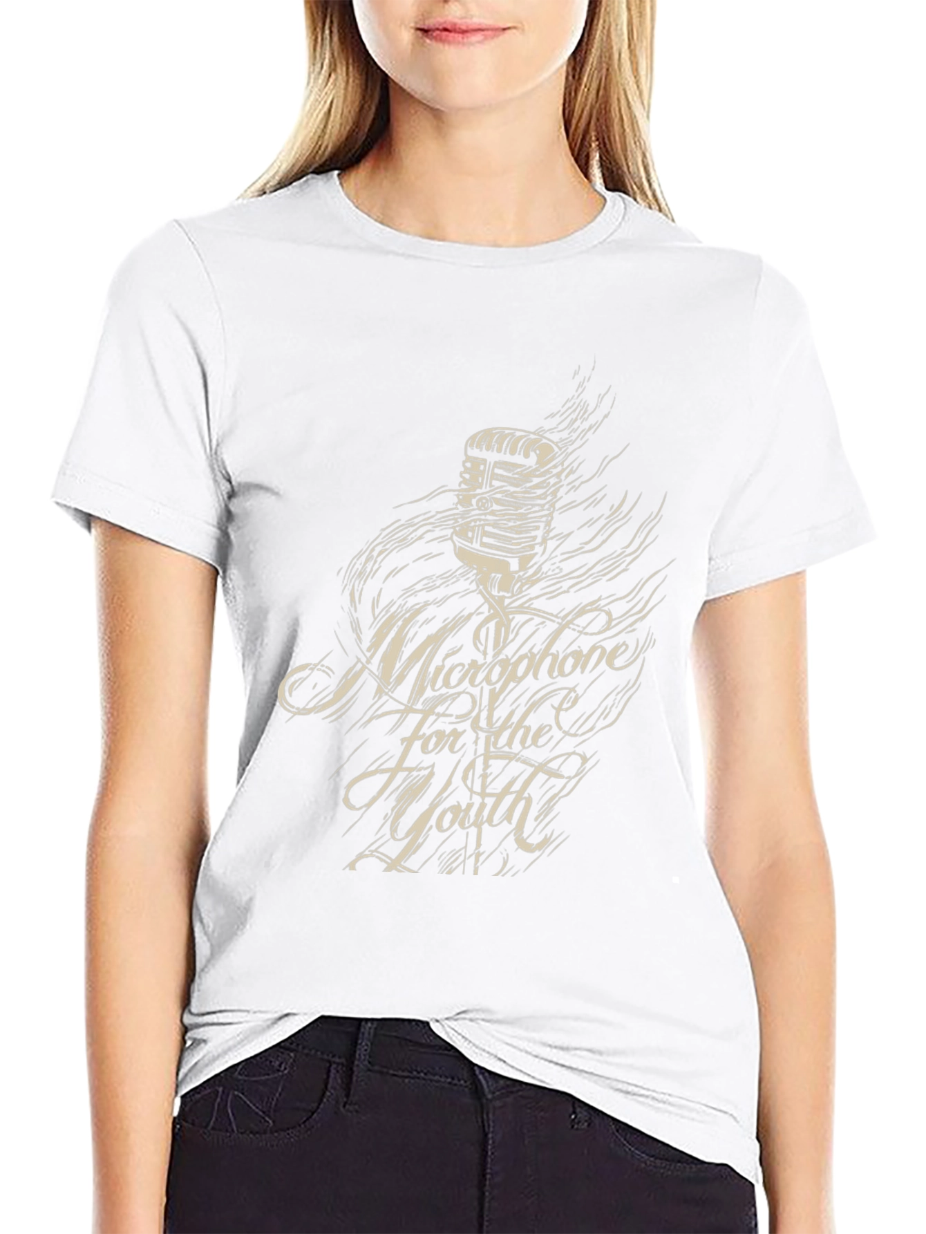 Microphone for the Youth Black Graphic Tee