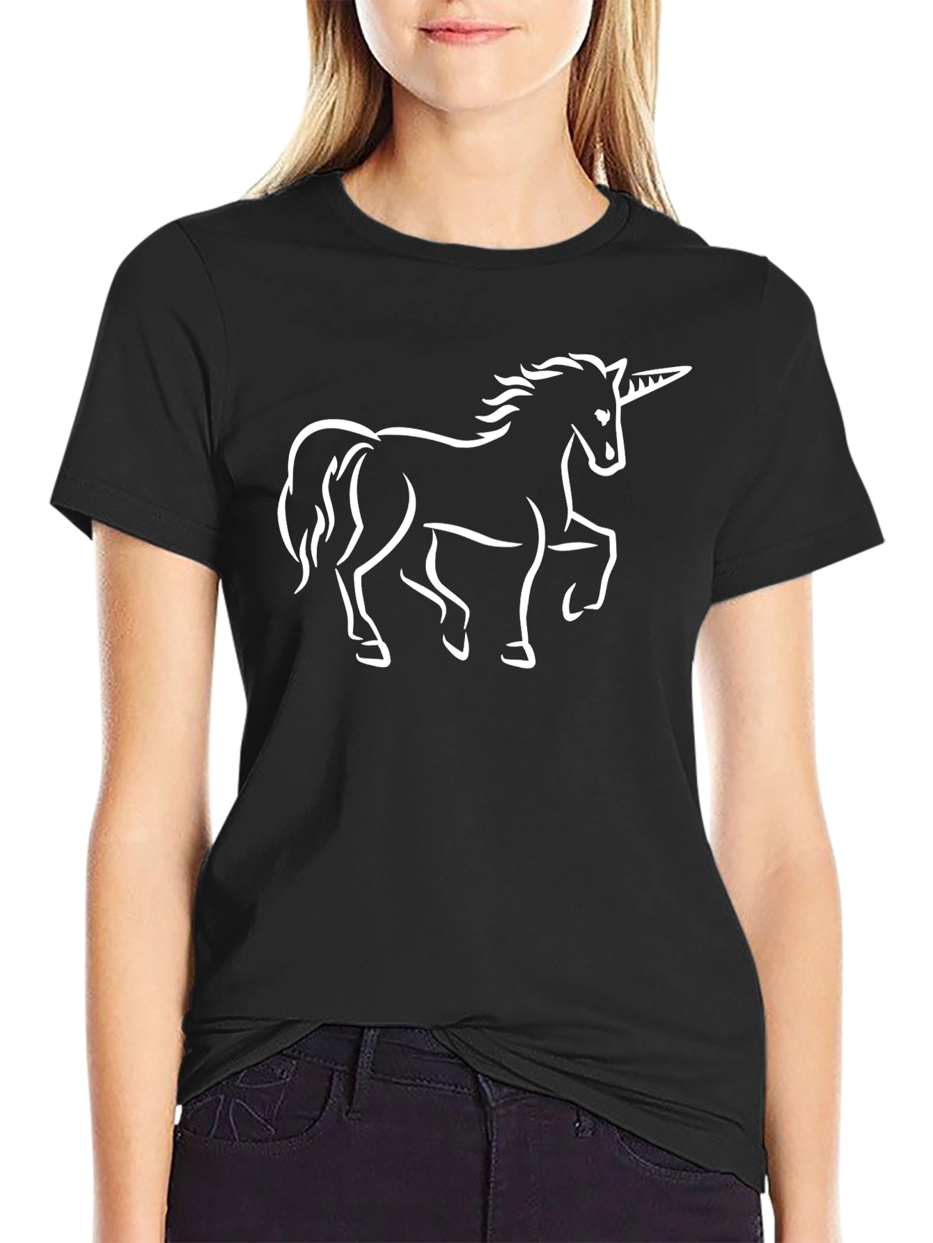 Unicorn Graphic Black T-Shirt