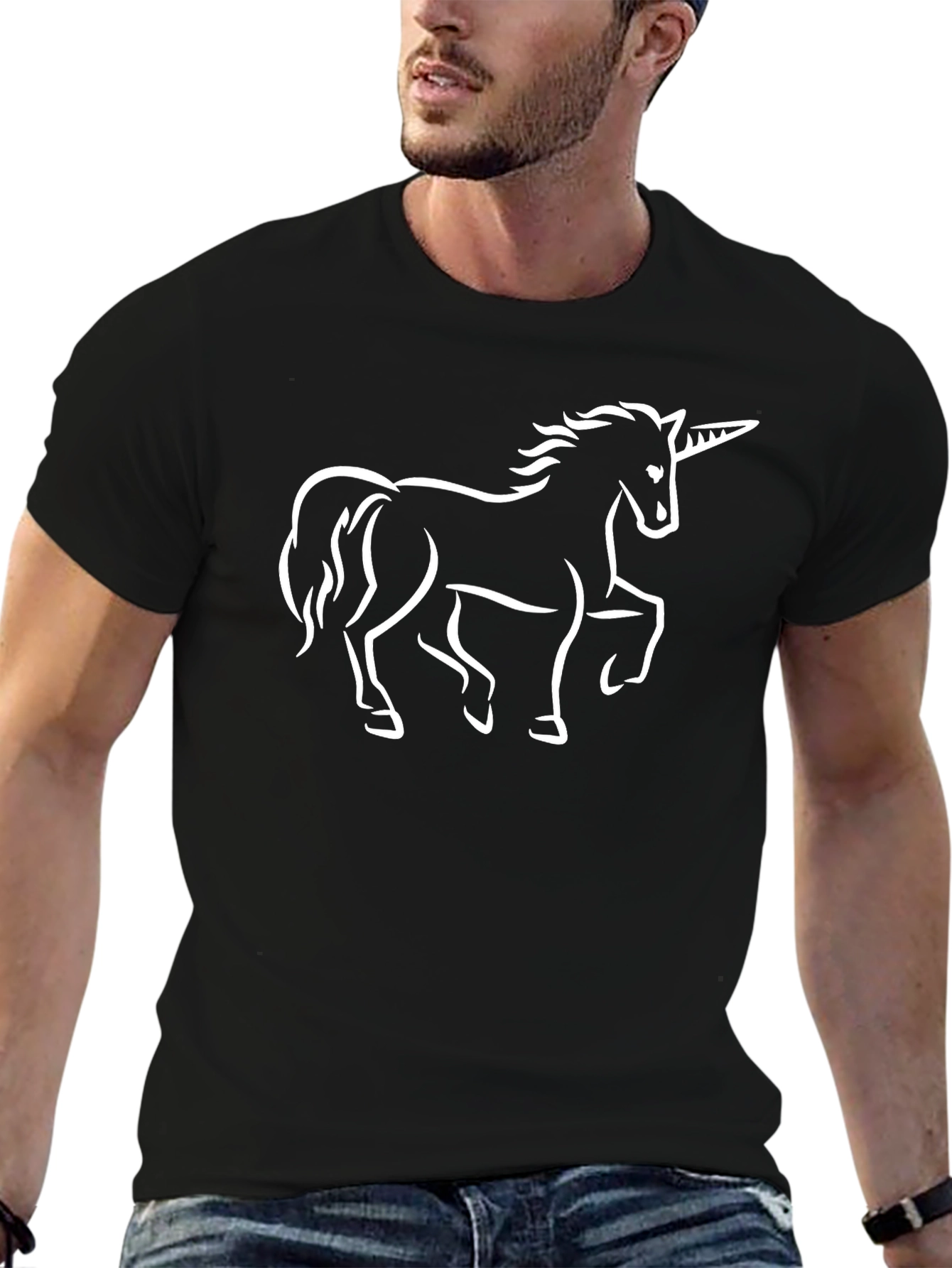 Unicorn Graphic Black T-Shirt