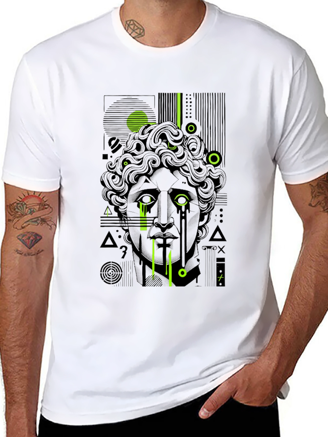 Abstract Statue Graphic T-Shirt - Modern Art Tee