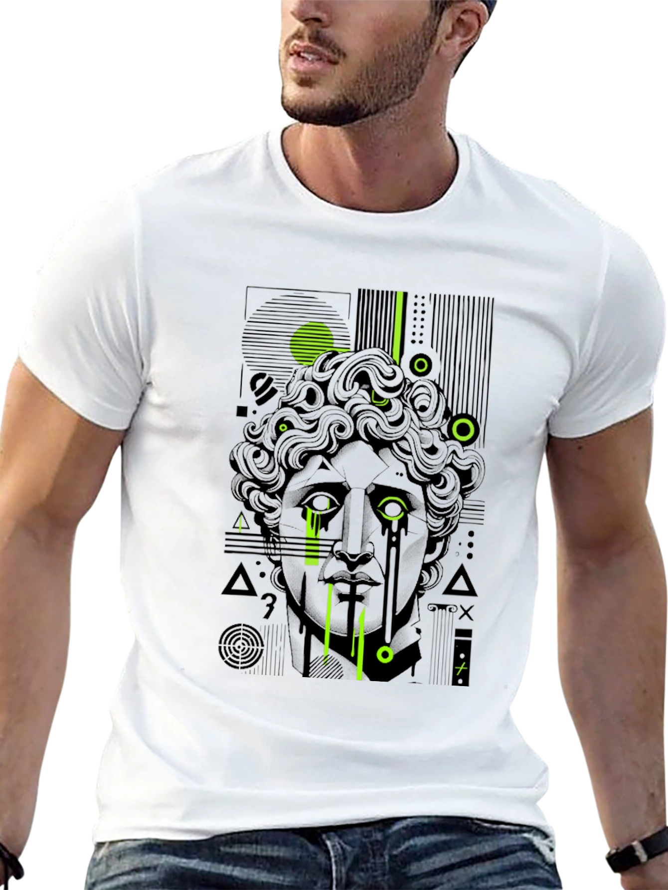 Abstract Statue Graphic T-Shirt - Modern Art Tee