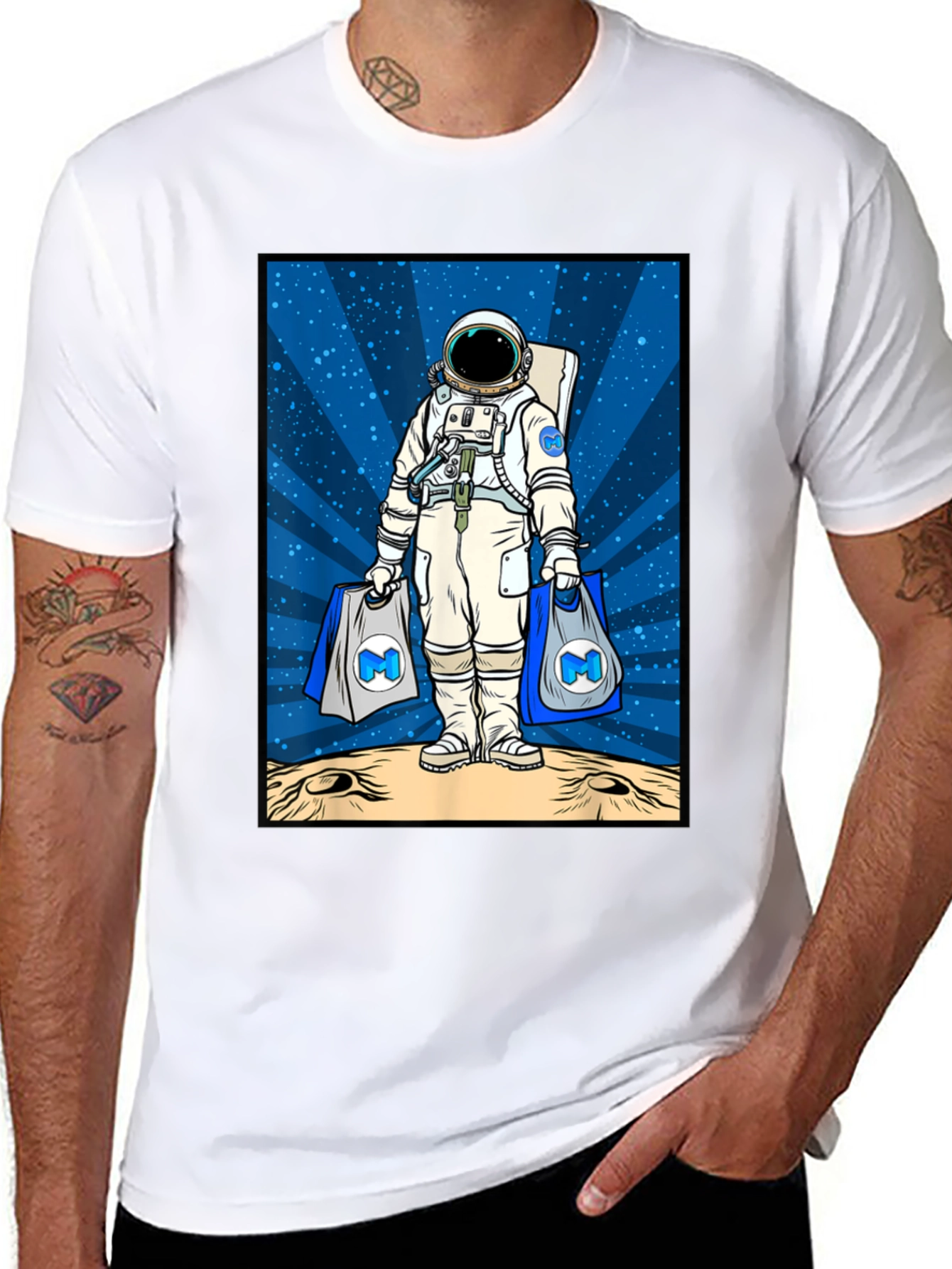 Astronaut Shopper Graphic T-Shirt