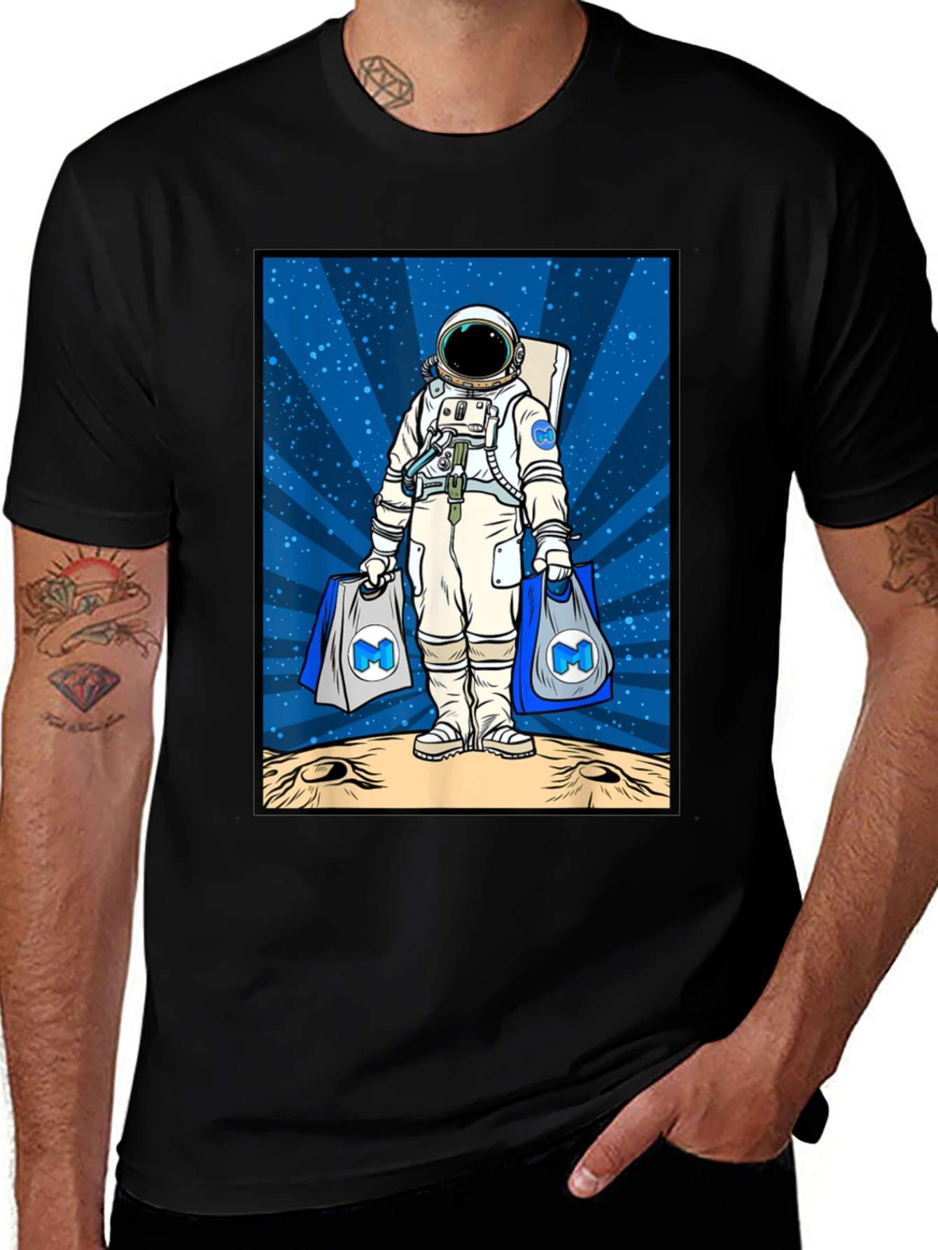 Astronaut Shopper Graphic T-Shirt