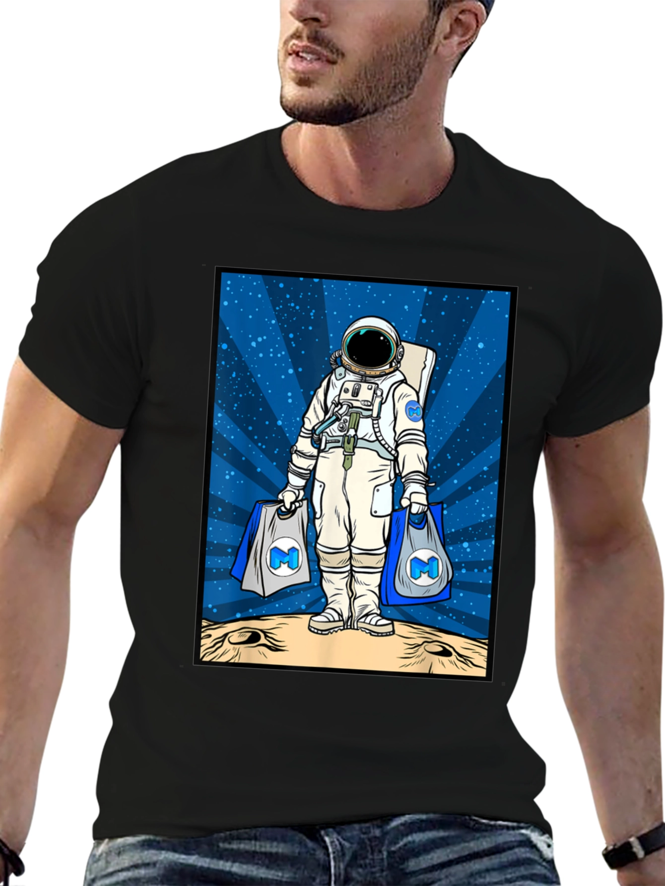 Astronaut Shopper Graphic T-Shirt