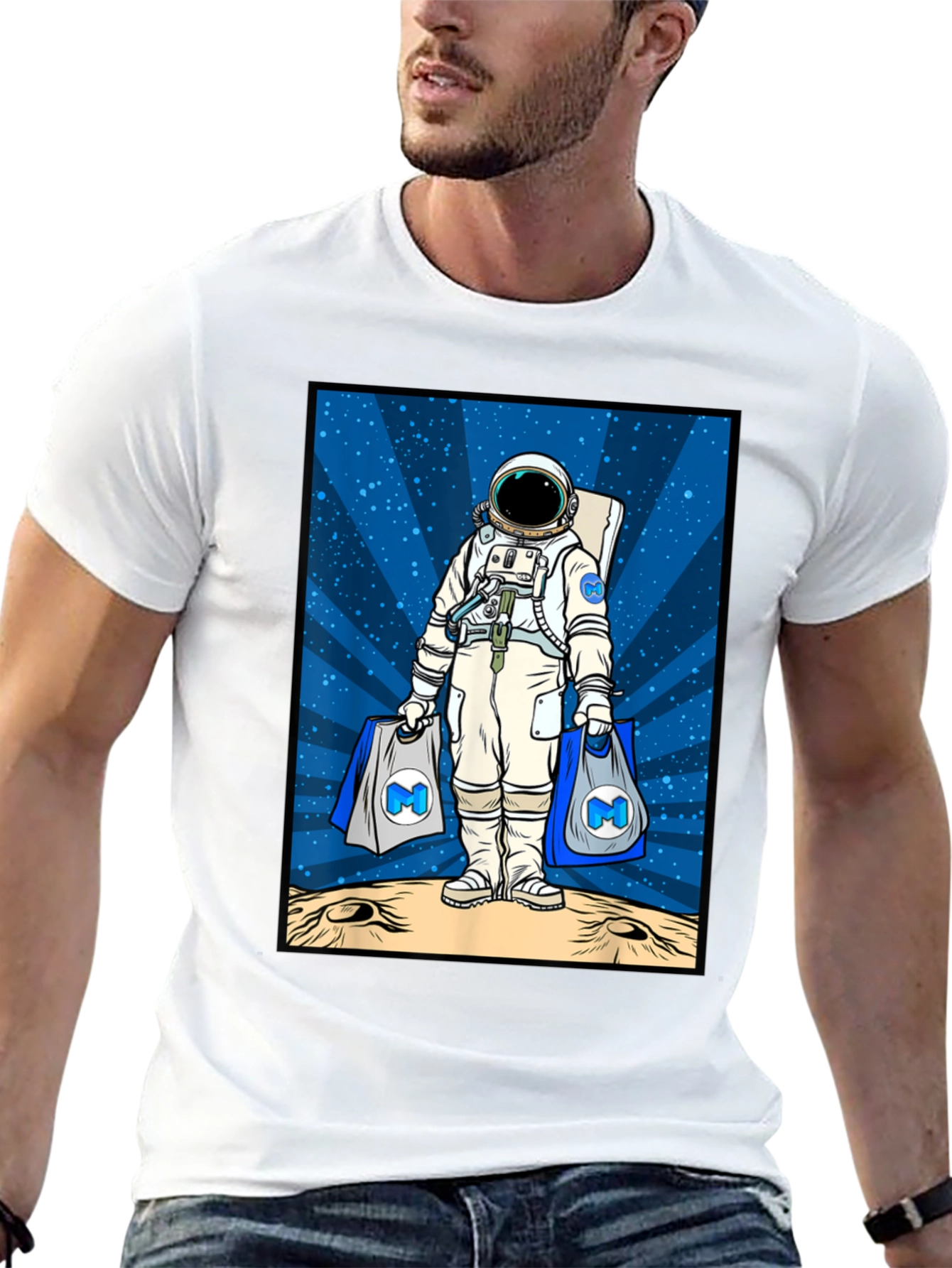 Astronaut Shopper Graphic T-Shirt