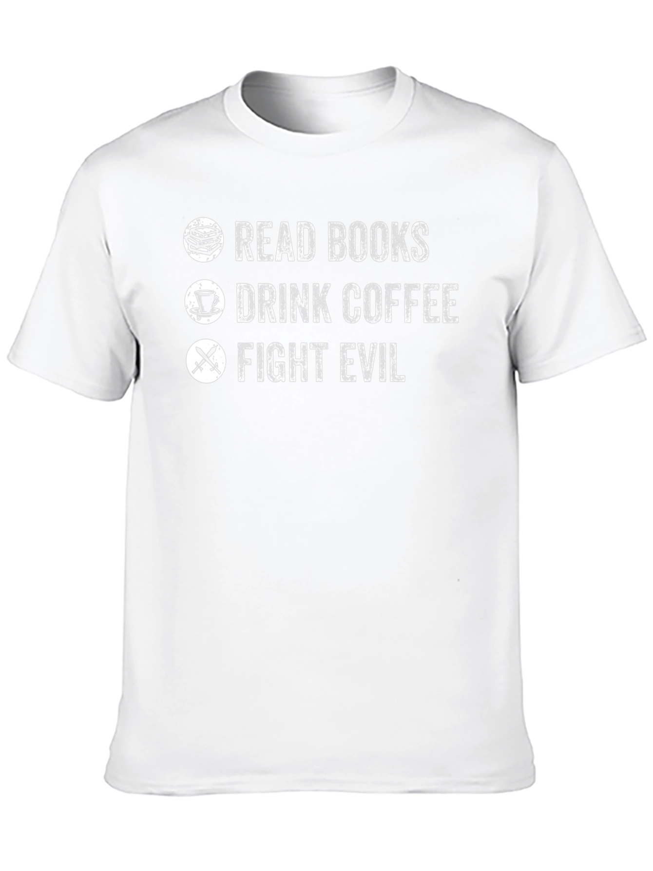 Read Books Drink Coffee Fight Evil Black Graphic Tee