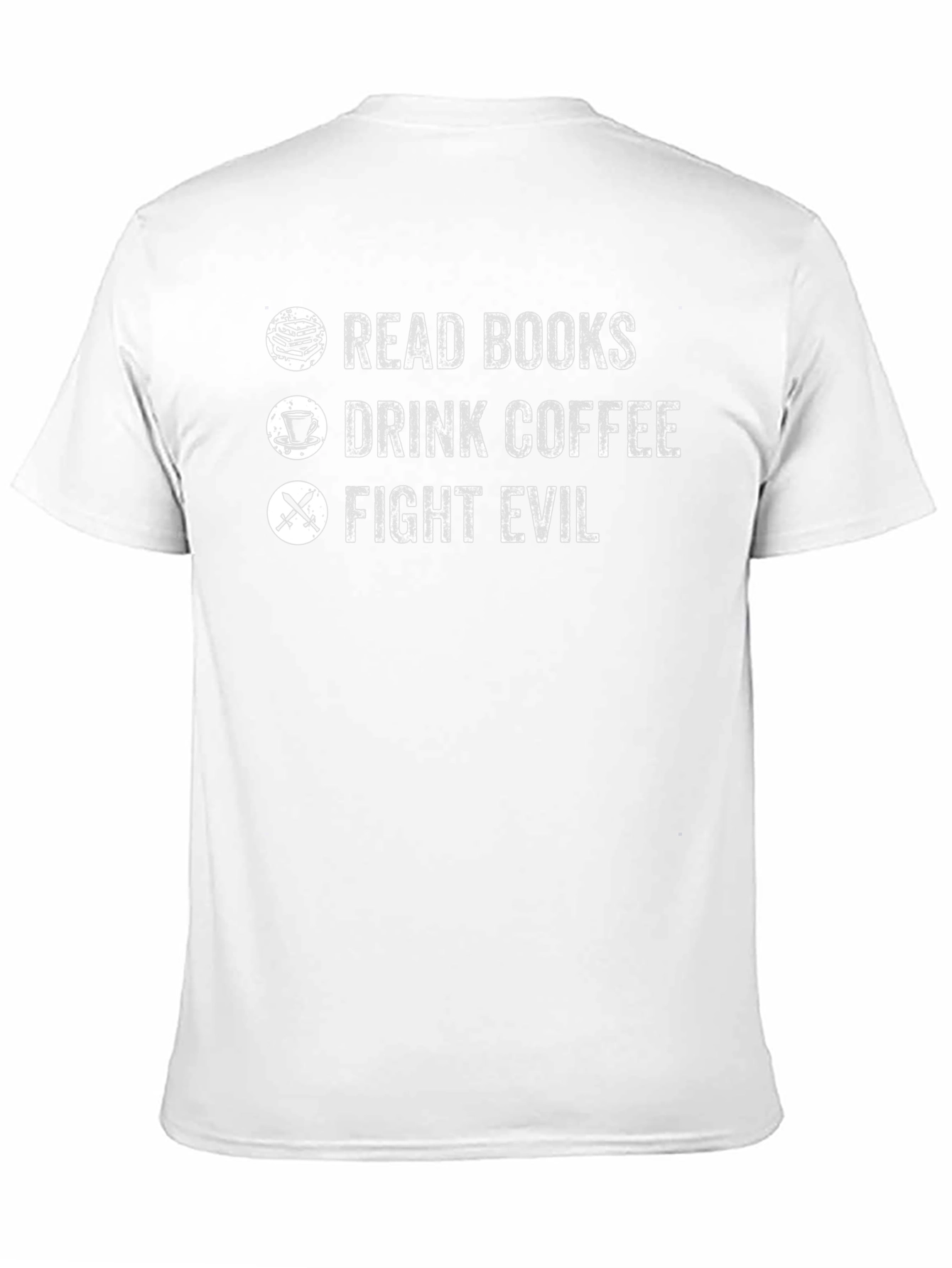 Read Books Drink Coffee Fight Evil Black Graphic Tee